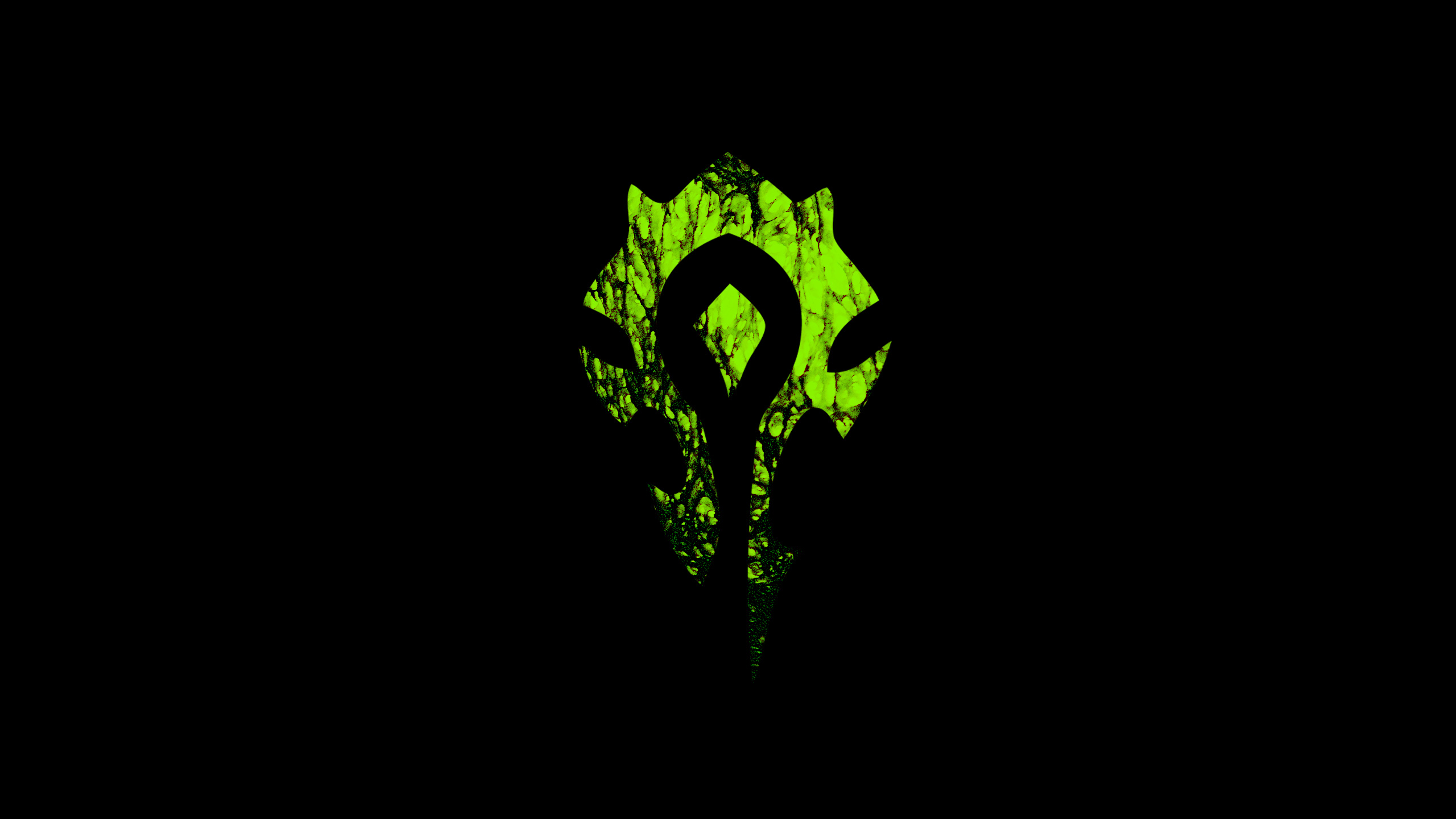 Horde (WOW), Desktop logo, Fel green, Impressive design, 2560x1440 HD Desktop