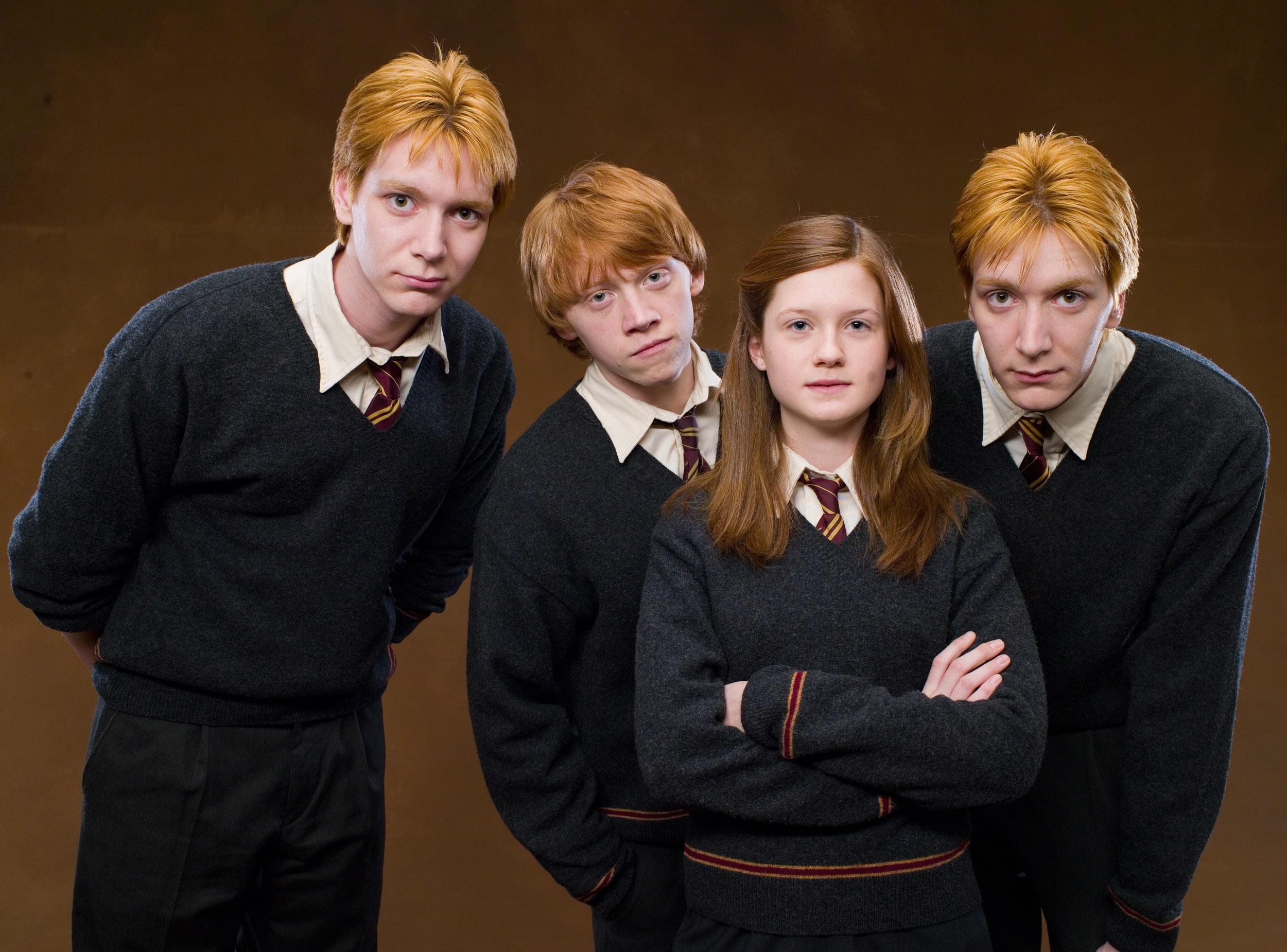 Fred Weasley, George Weasley, Ron Weasley, Ginny Weasley, 2500x1850 HD Desktop