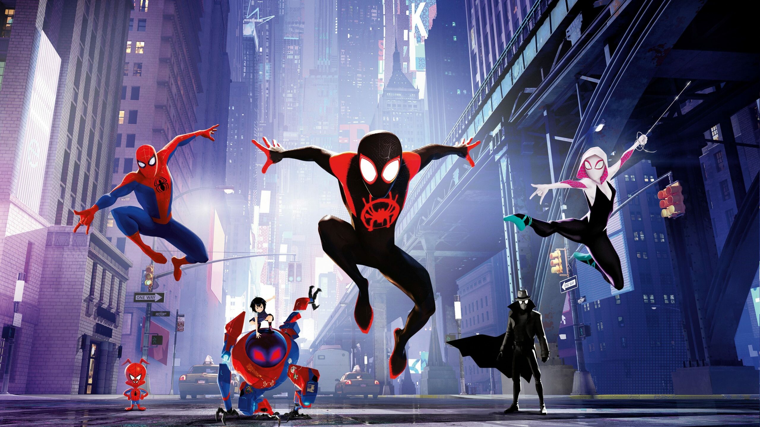 Spider-Man: Into the Spider-Verse: Miles Morales, Peter B. Parker, Gwen Stacy, Peni Parker, SP//dr. 2560x1440 HD Wallpaper.
