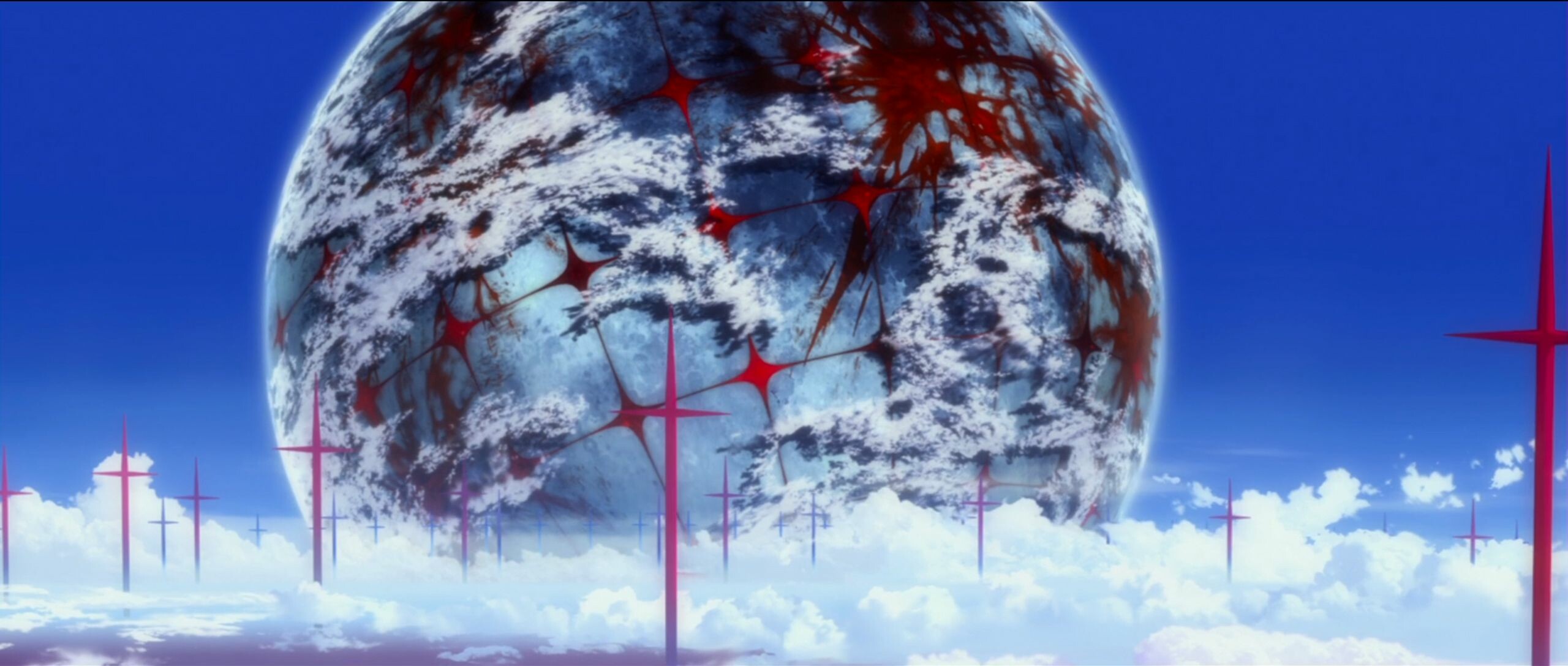 Evangelion: 3.0+1.0 Thrice Upon a Time: You Can (Not) Redo, Premiered in America on October 11, 2013. 2560x1090 Dual Screen Background.