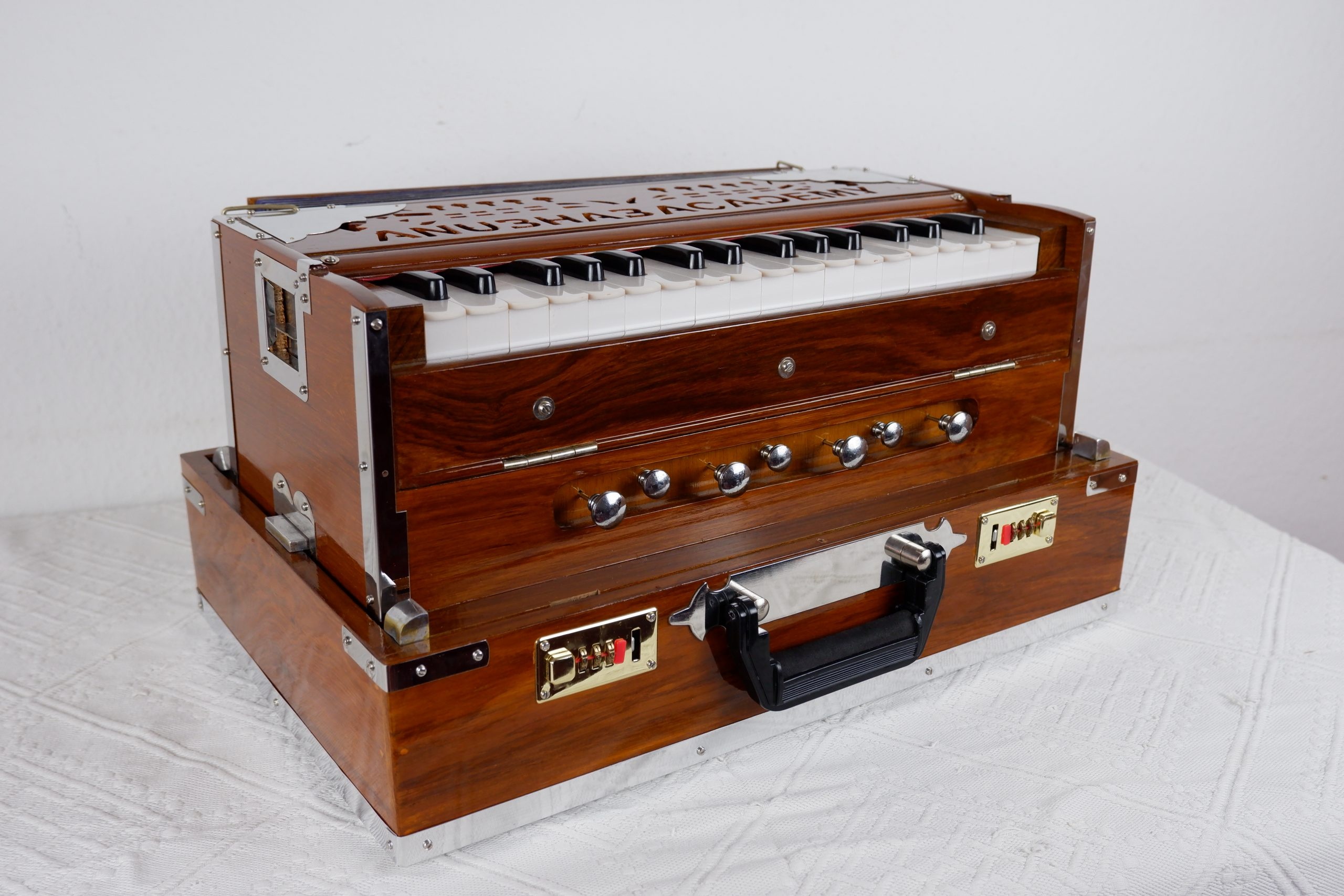 Harmonium: Modern Portable Free-Reed Organ With 7 Air Stop Knobs, Travel Instrument, Music. 2560x1710 HD Wallpaper.