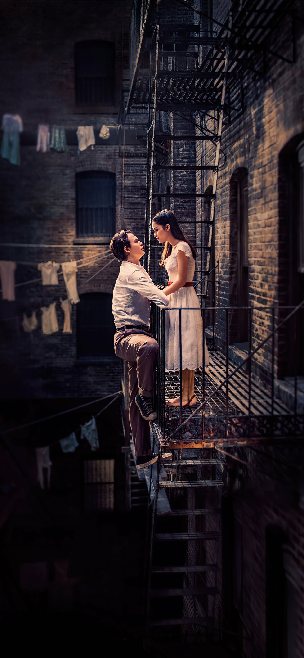 West Side Story (2021): Tony and Maria, The film entered development in 2014 at 20th Century Fox. 1290x2780 HD Background.