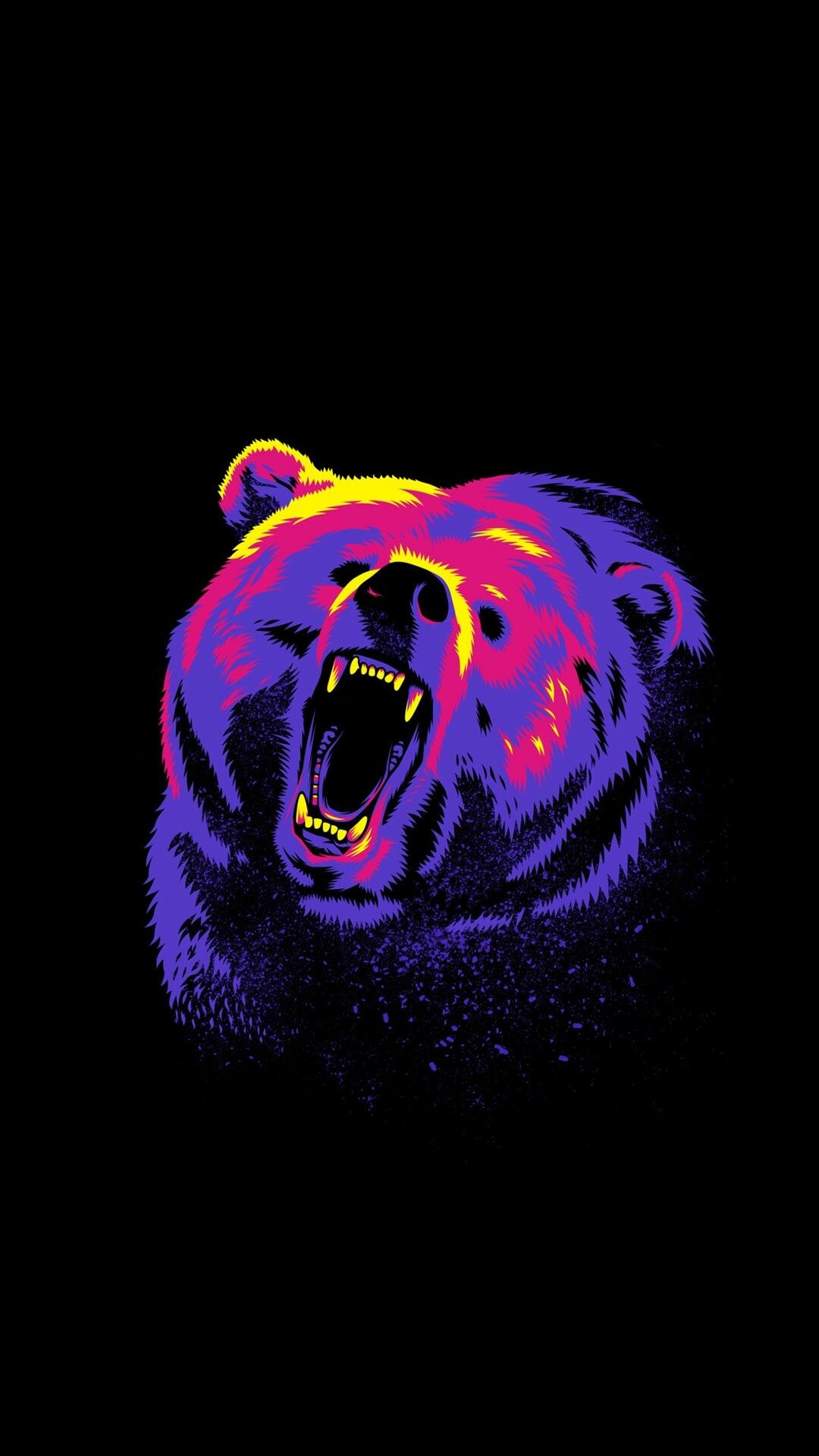 Bear: Ursidae, Predator, Minimalistic. 1080x1920 Full HD Background.
