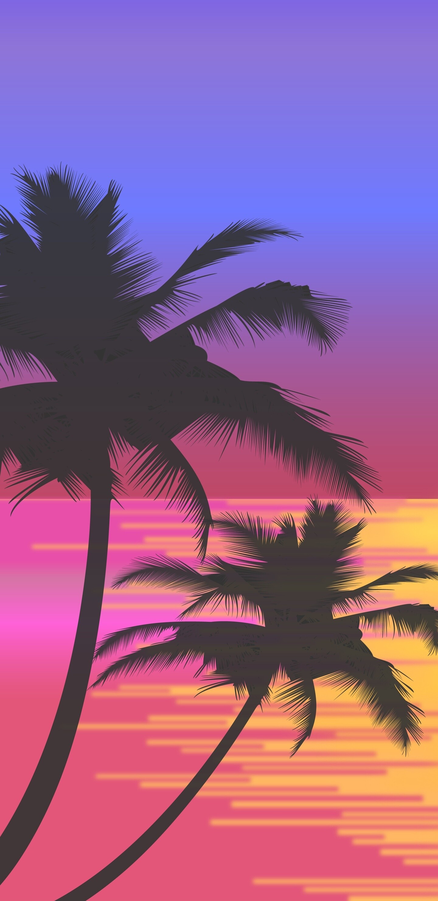 Palm Tree: Trees restricted to tropical and subtropical climates, Minimalistic. 1440x2960 HD Wallpaper.