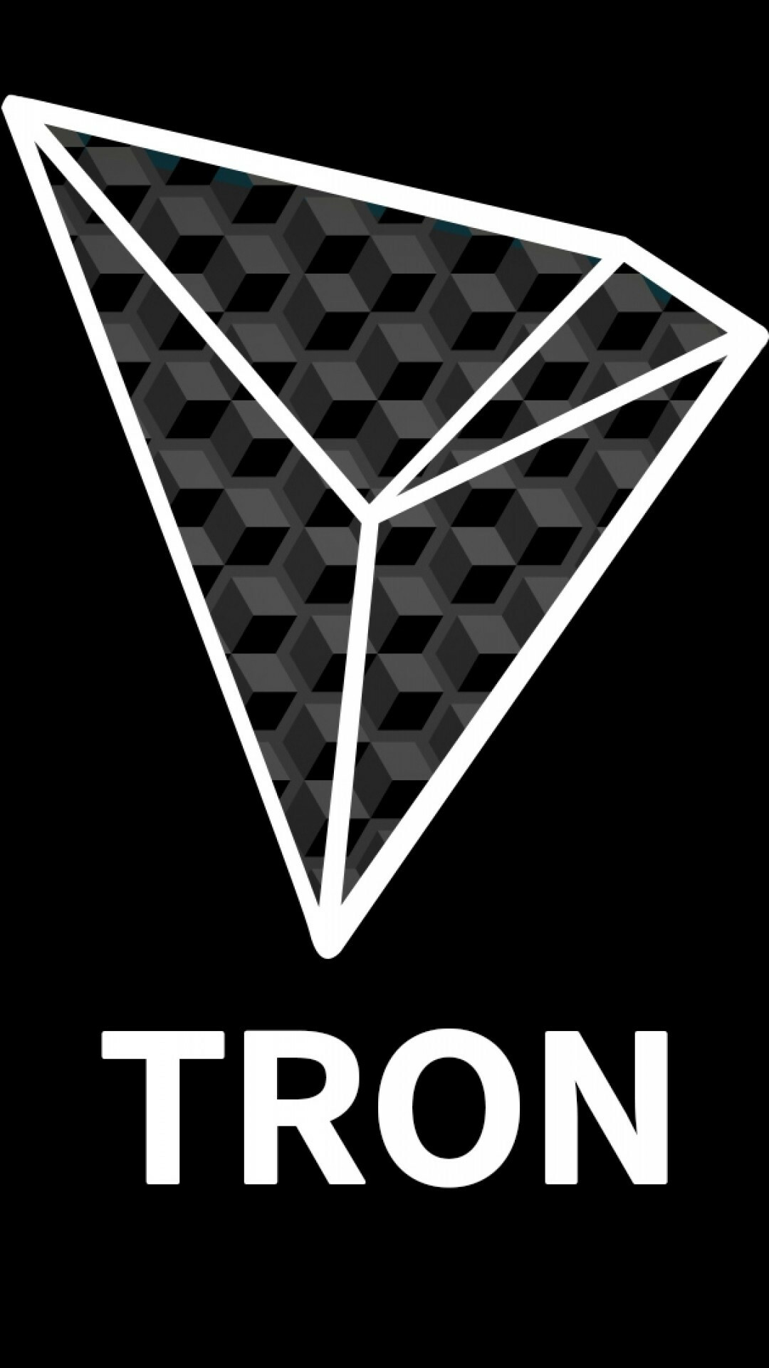 Cryptocurrency: Tron, A blockchain-based decentralized digital platform with its own token, TRX. 1080x1920 Full HD Background.