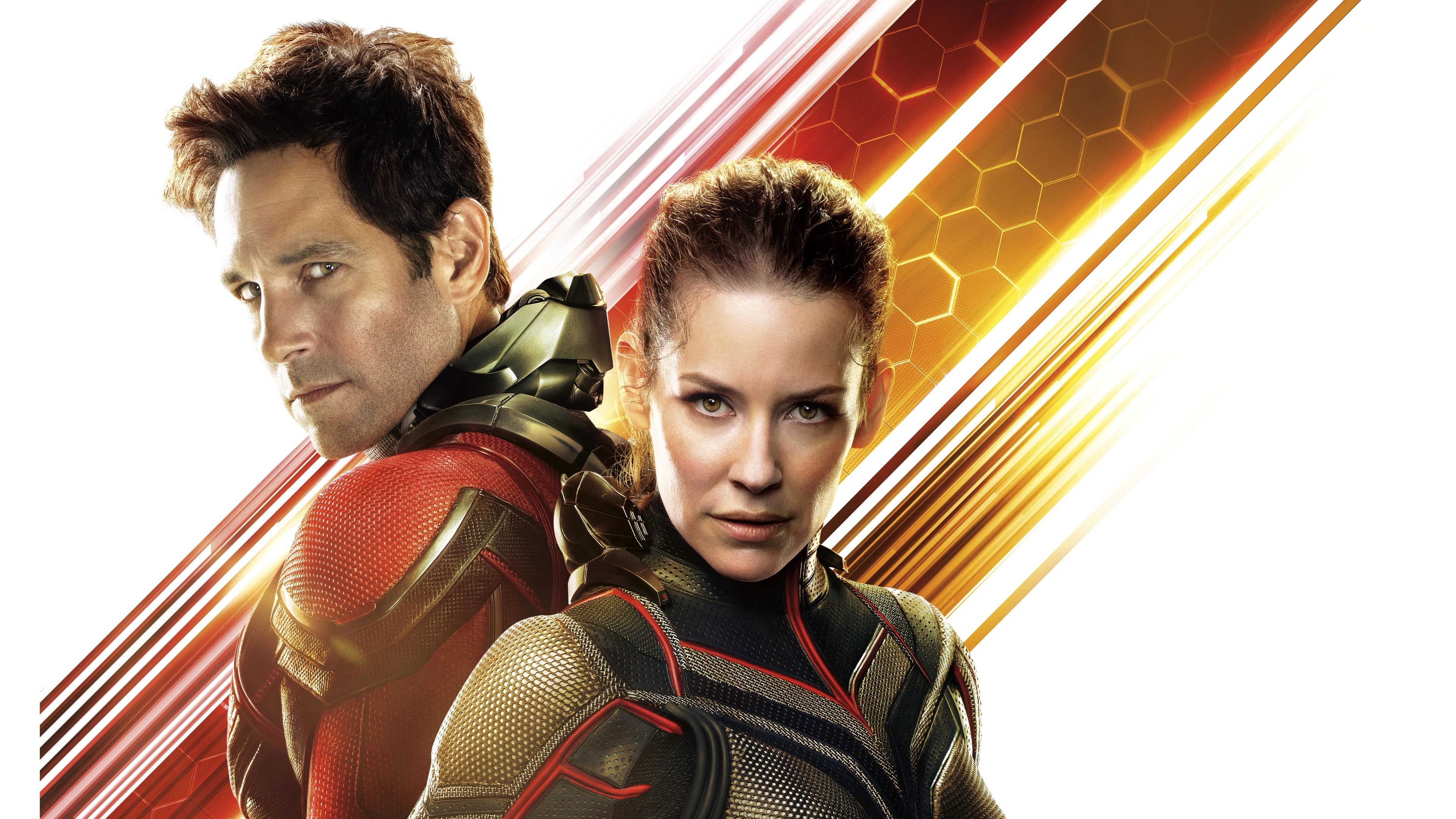 Ant-Man and the Wasp: Quantumania: Scott Lang as Ant-Man and Hope Pym as Wasp, Produced by Marvel Studios. 3840x2160 4K Background.