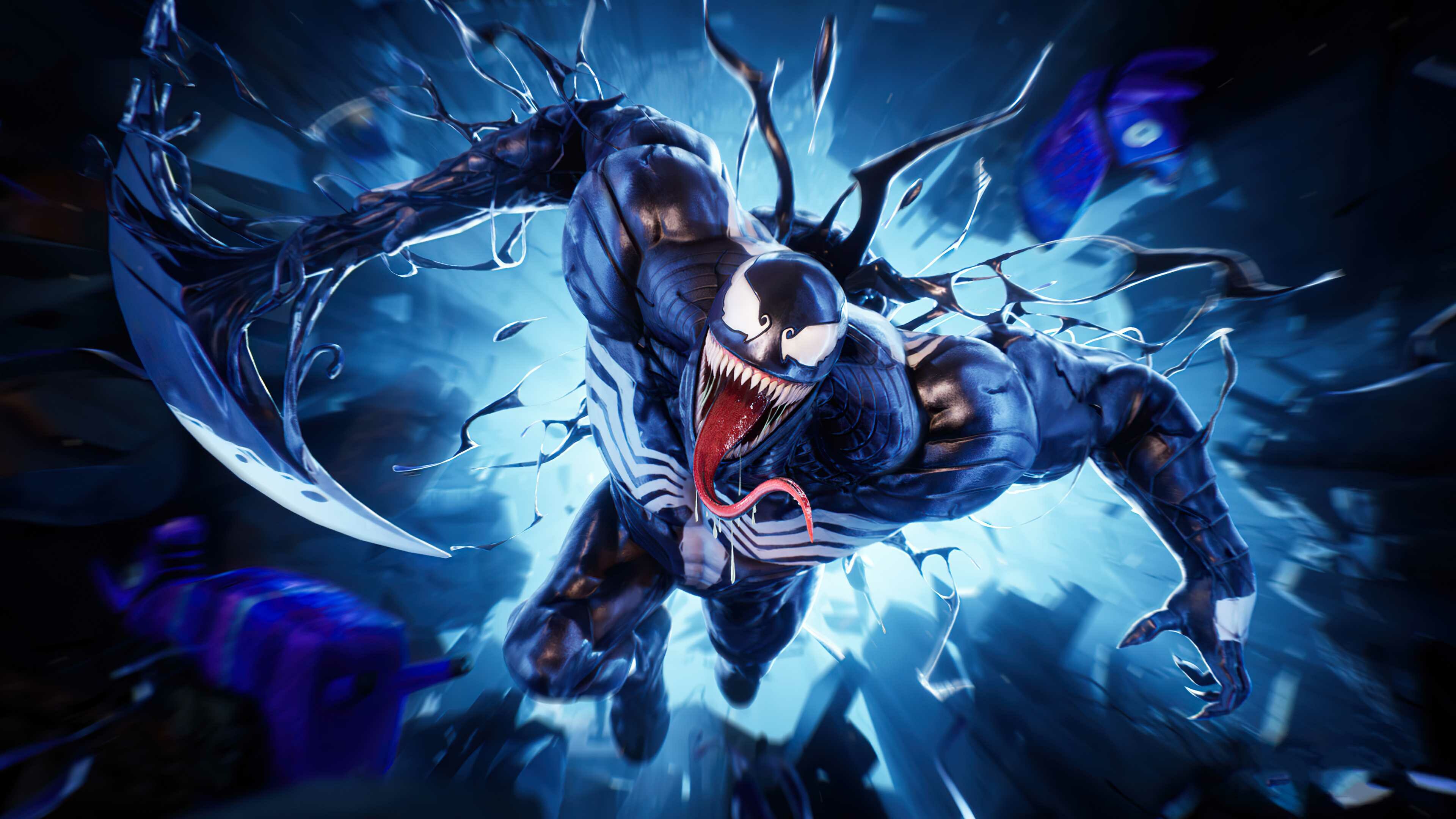 Venom: A character appearing in American comic books published by Marvel Comics. 3840x2160 4K Wallpaper.