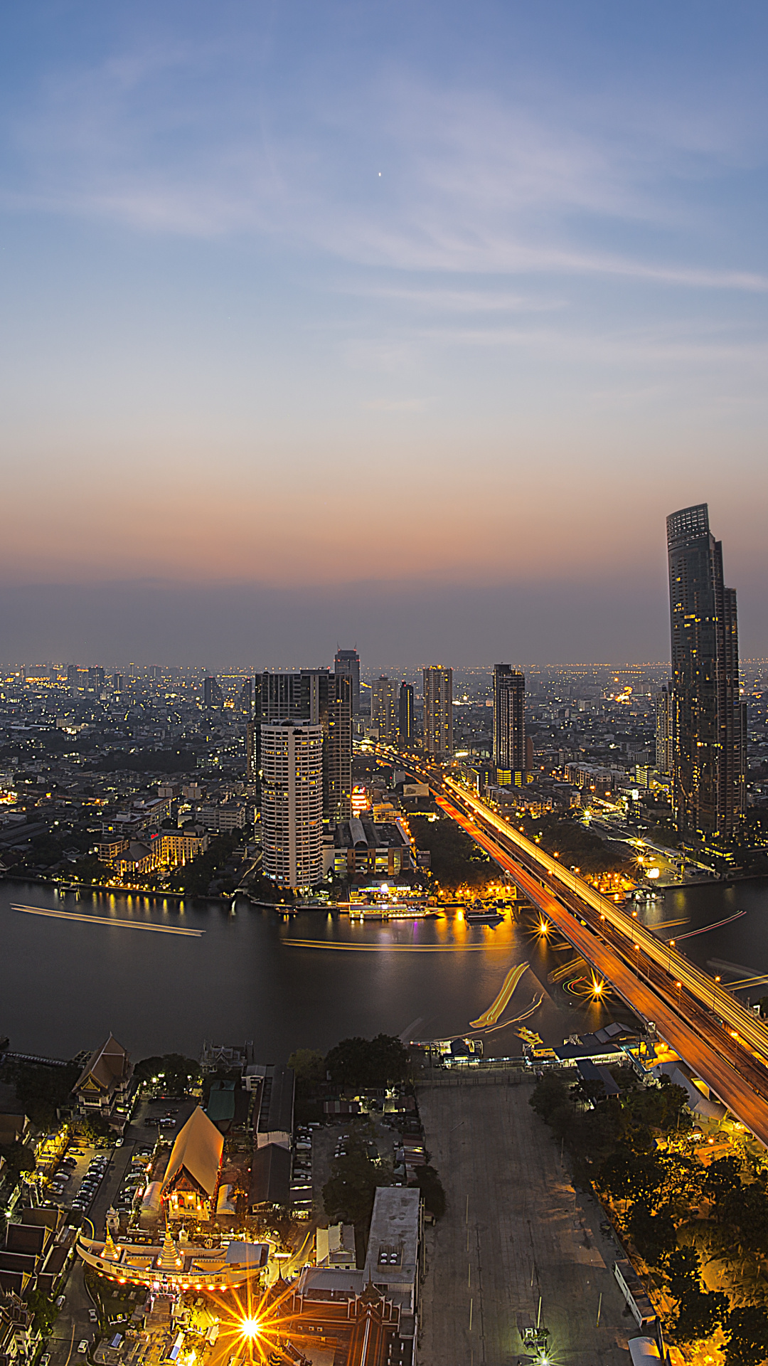 Bangkok skyline, Modern cityscape, Urban development, Thailand, 1080x1920 Full HD Phone