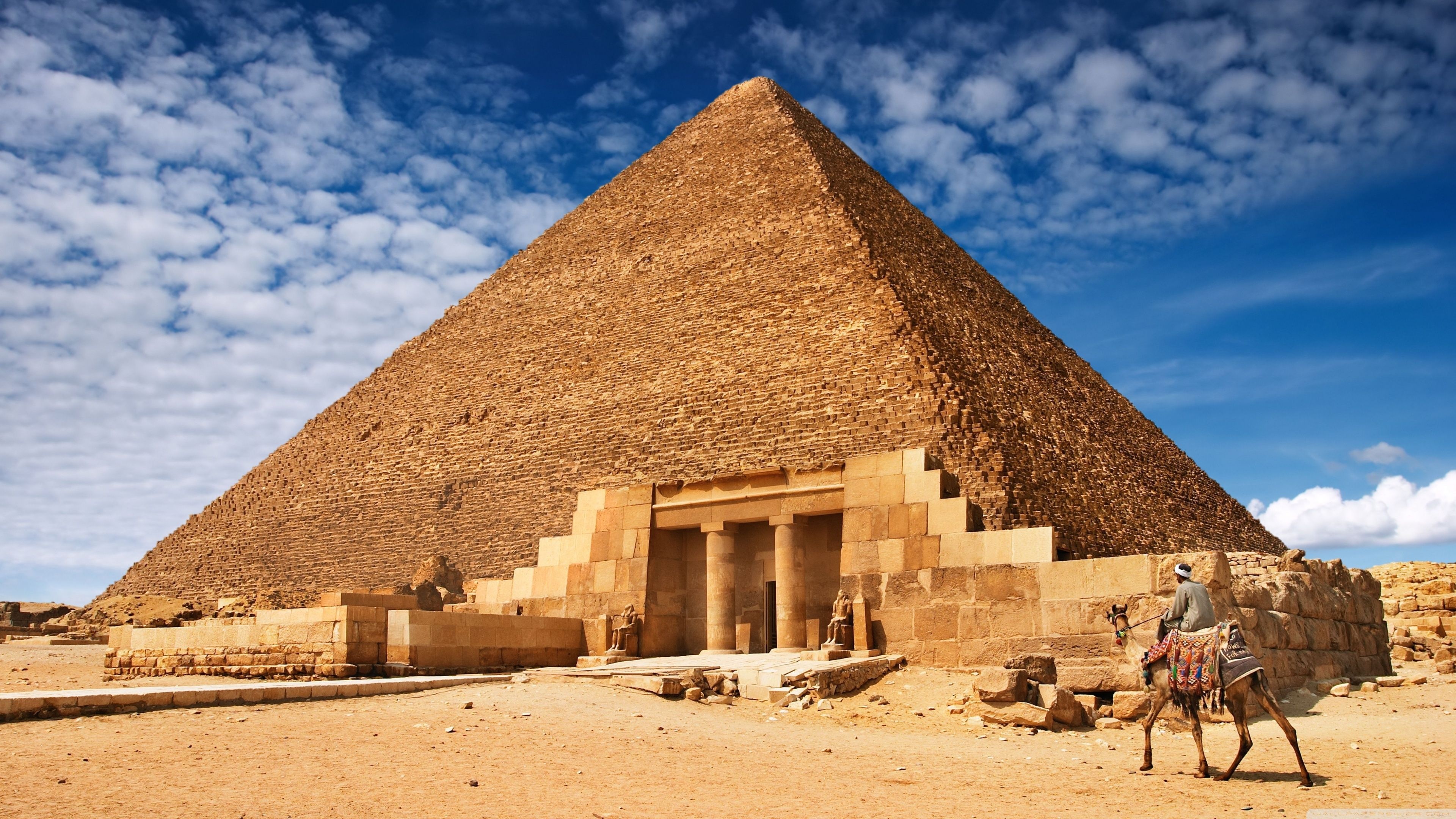 Egyptian pyramids, Majestic structures, Architectural marvels, Historical landmarks, 3840x2160 4K Desktop