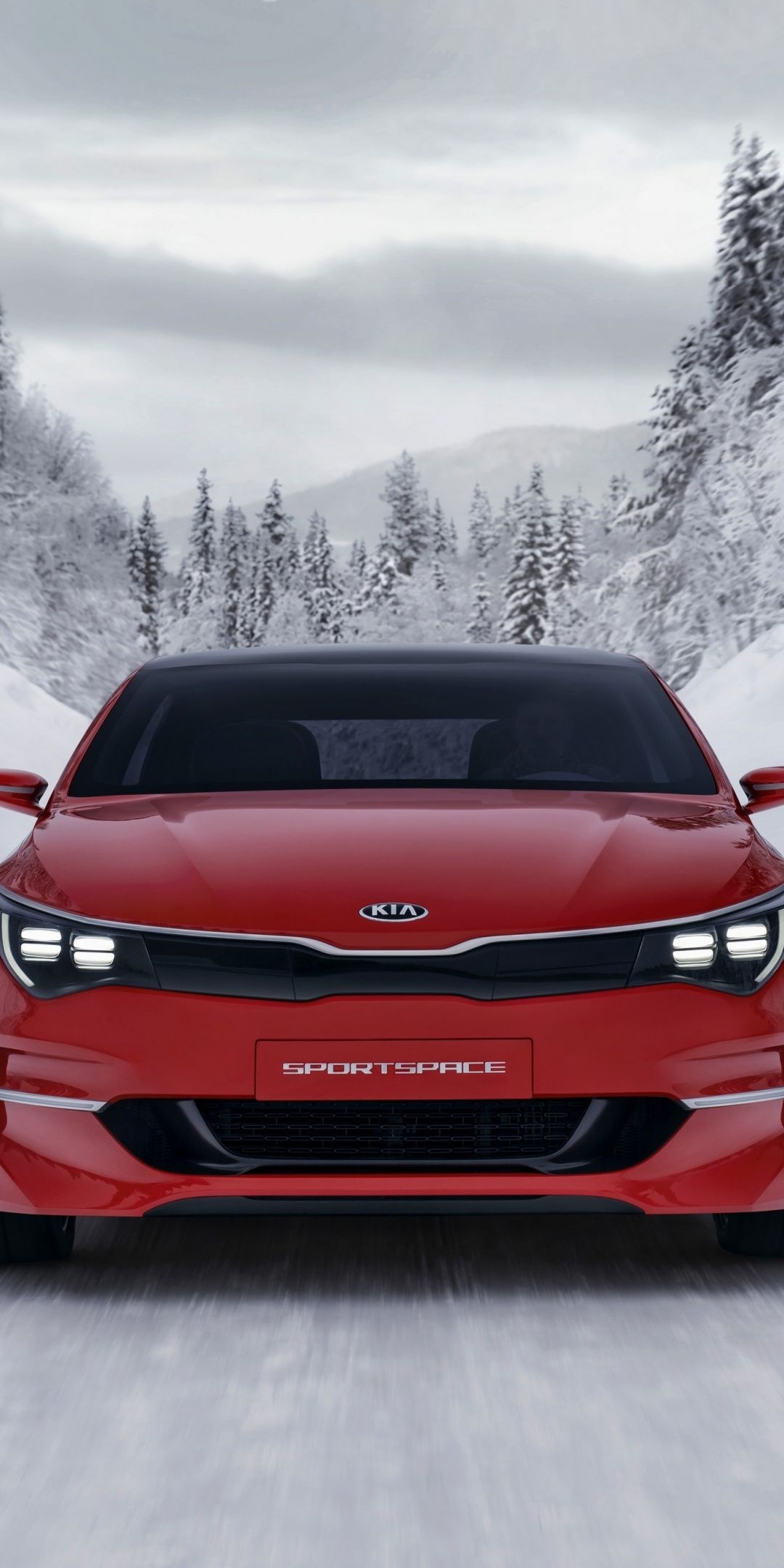Kia, Red sports car, Futuristic concept, 2019 Kia Sportspace, 1080x2160 HD Phone
