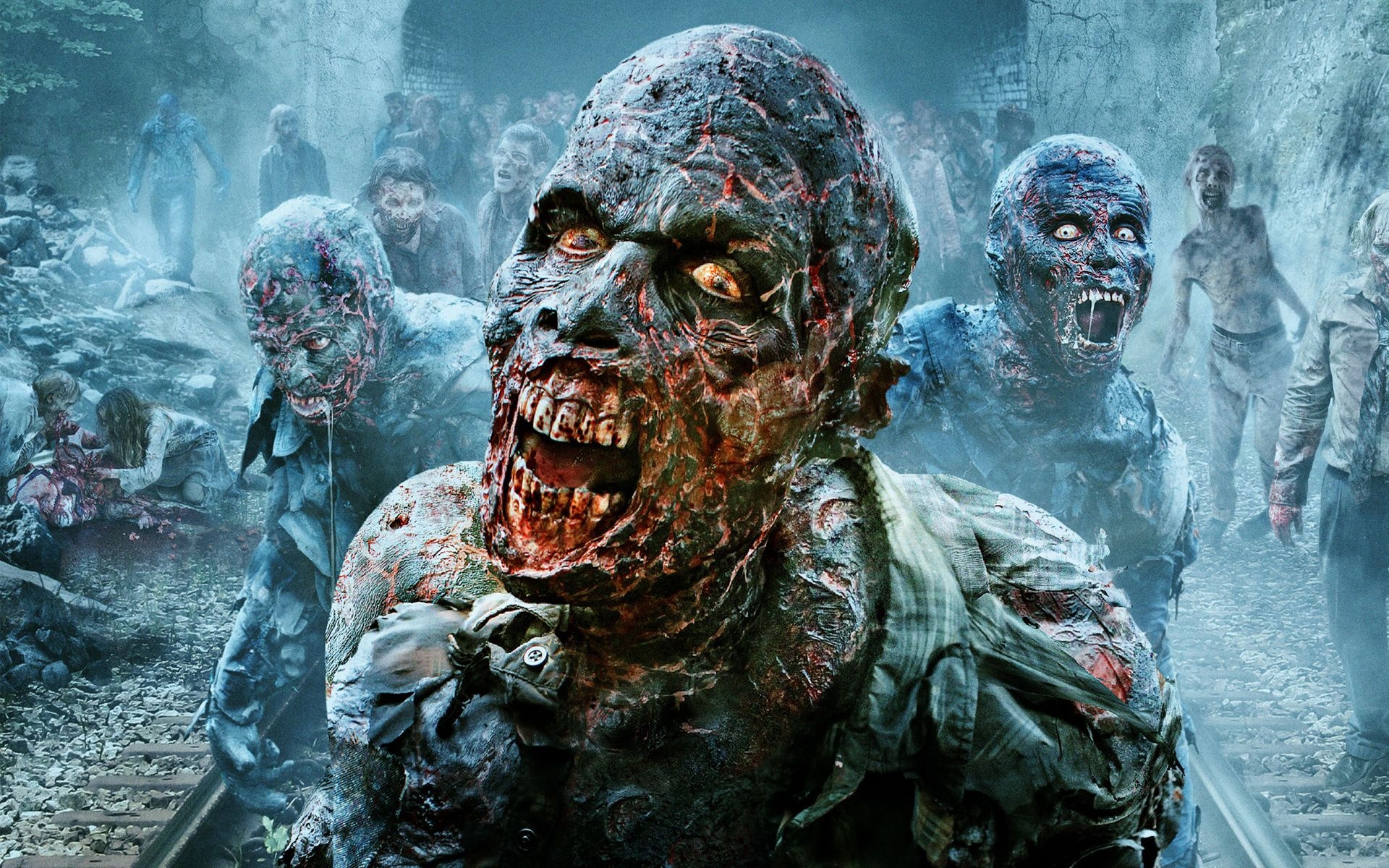 The Walking Dead zombies, Scary wallpaper, Zombie movies, Spooky atmosphere, 1920x1200 HD Desktop