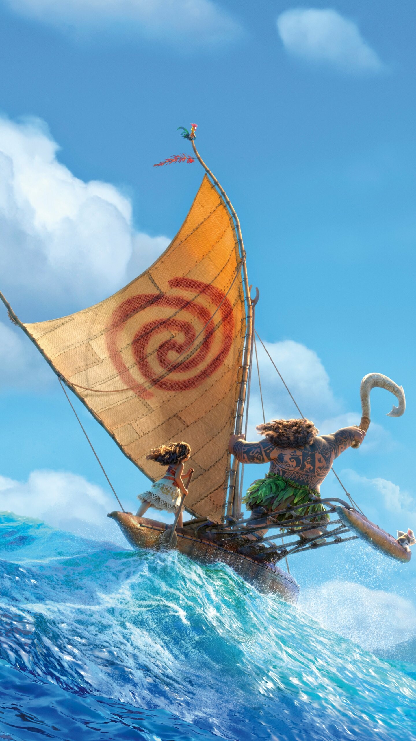 Moana: Maui, Fictional character based on Maui from Hawaiian mythology. 1440x2560 HD Wallpaper.