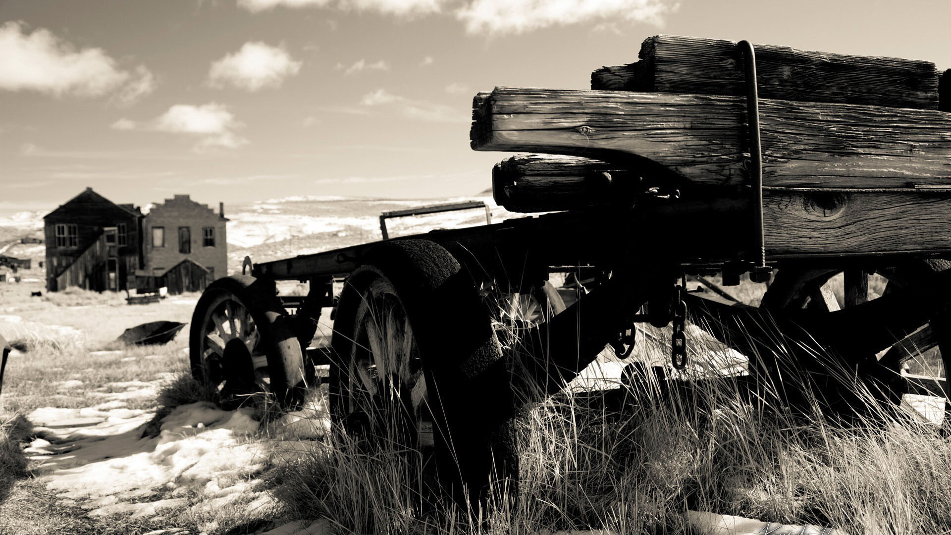 Ghost Town: Bodie was a mining settlement that is now preserved as a state historic park. 1920x1080 Full HD Wallpaper.