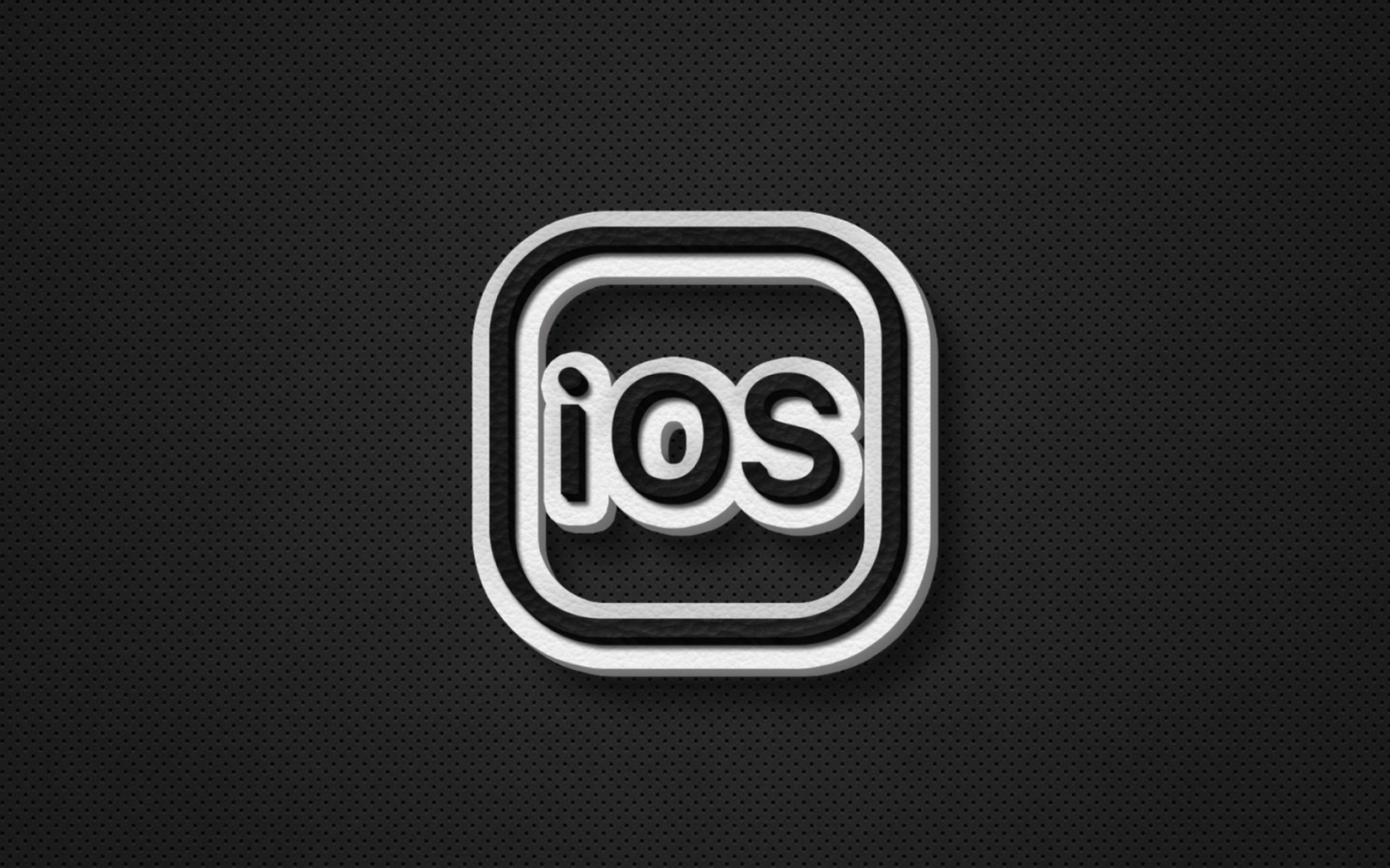 iOS Logo, Apple logo, Leather texture, Creative design, 2880x1800 HD Desktop