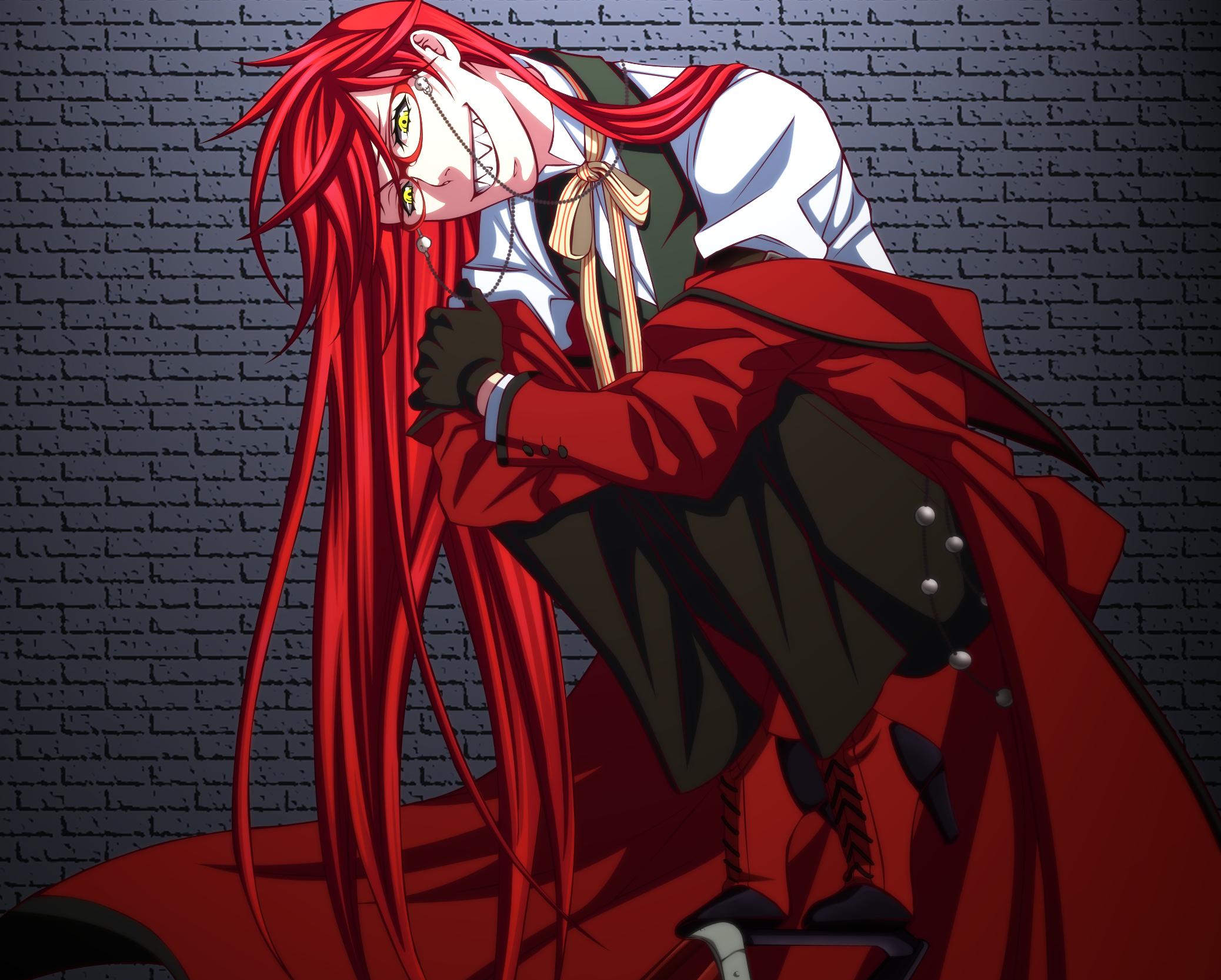Grell Sutcliff: A popular character among fans of the "Black Butler" series. 2080x1670 HD Wallpaper.