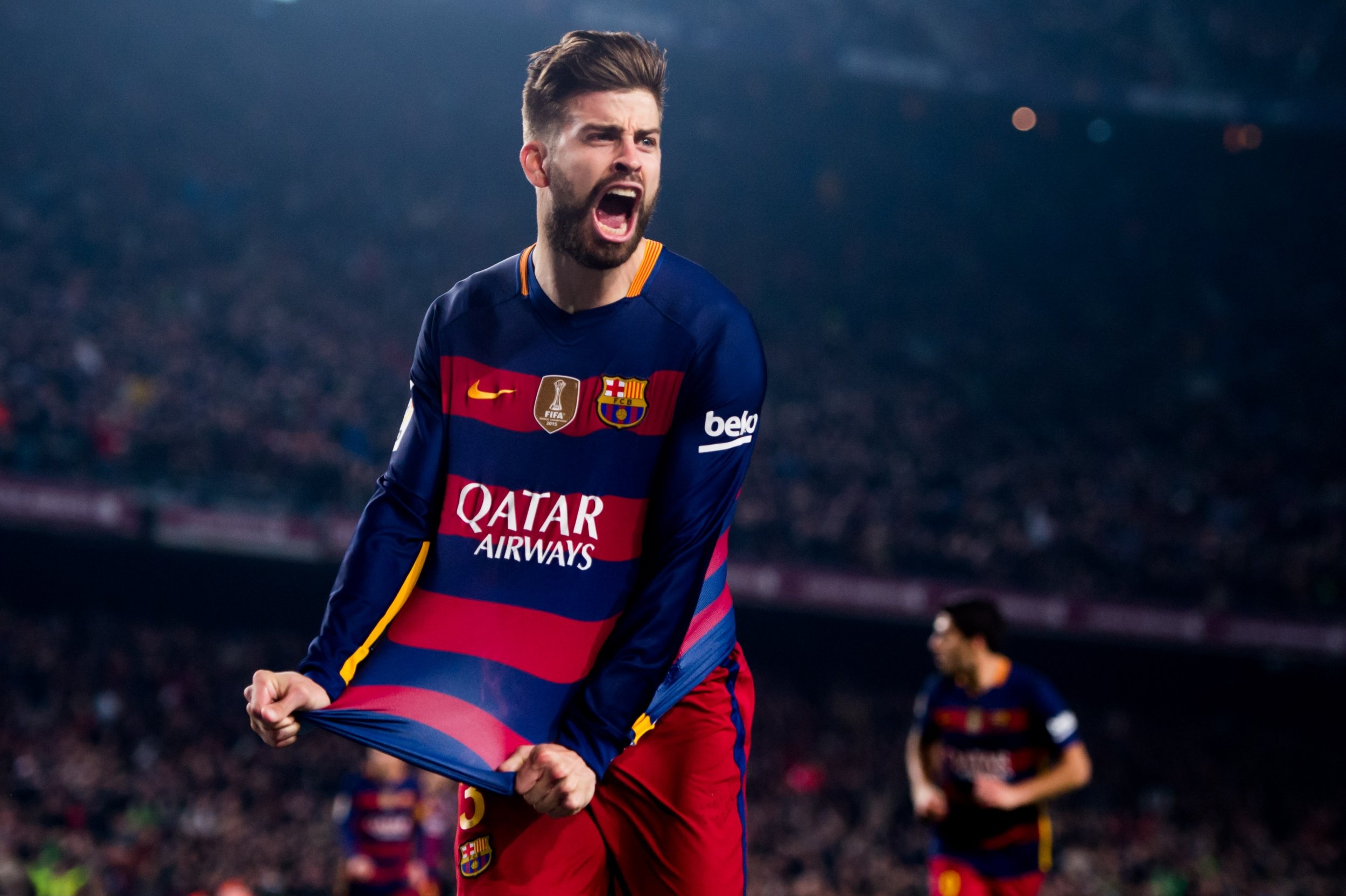 Gerard Pique: One of only four players to have won the UEFA Champions League two years in a row with different teams, the others being Marcel Desailly, Paulo Sousa, and Samuel Eto'o. 2500x1670 HD Background.