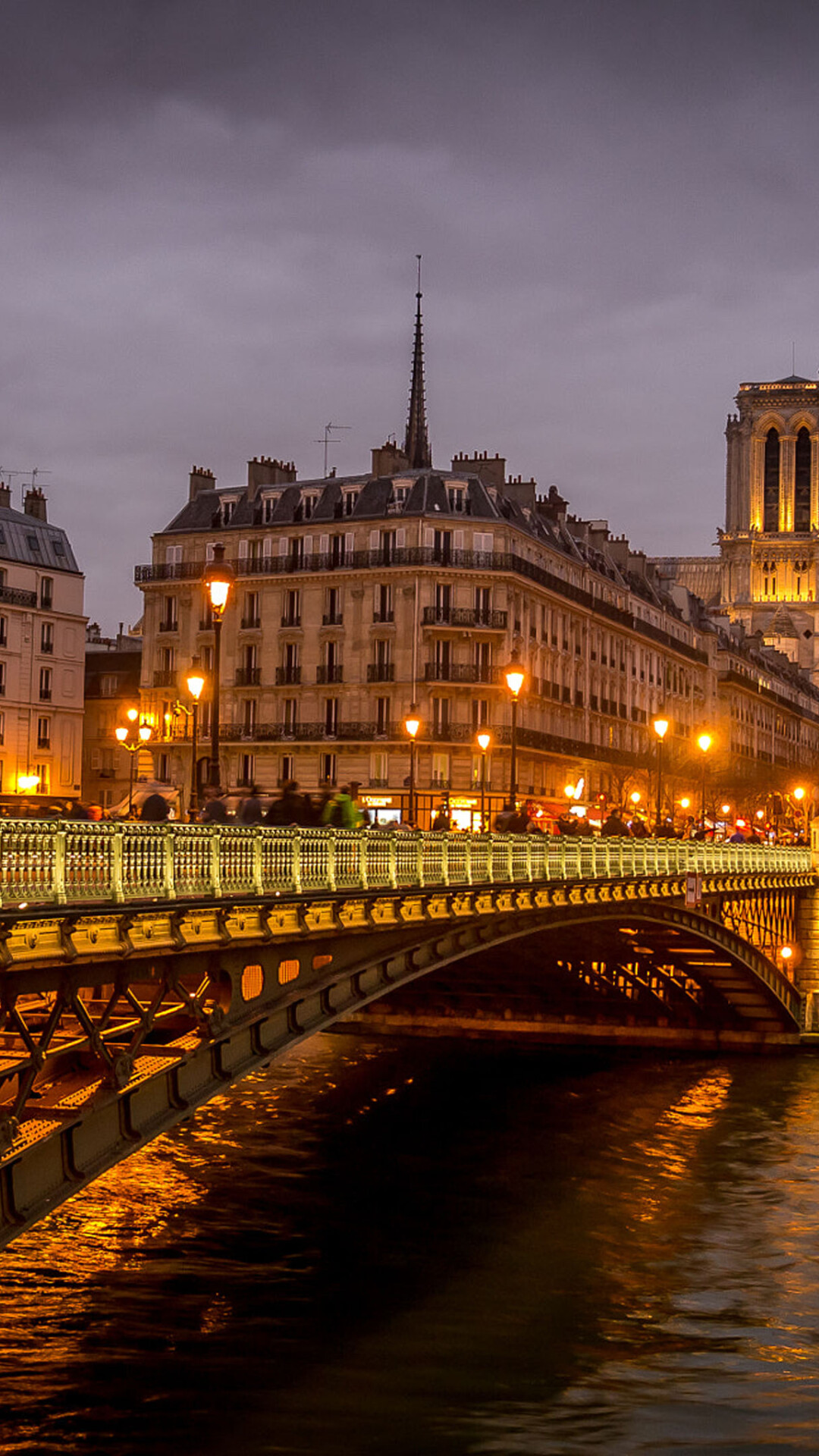 France: Paris, Pont d'Arcole, The country has Mediterranean and Atlantic coastlines. 1080x1920 Full HD Wallpaper.