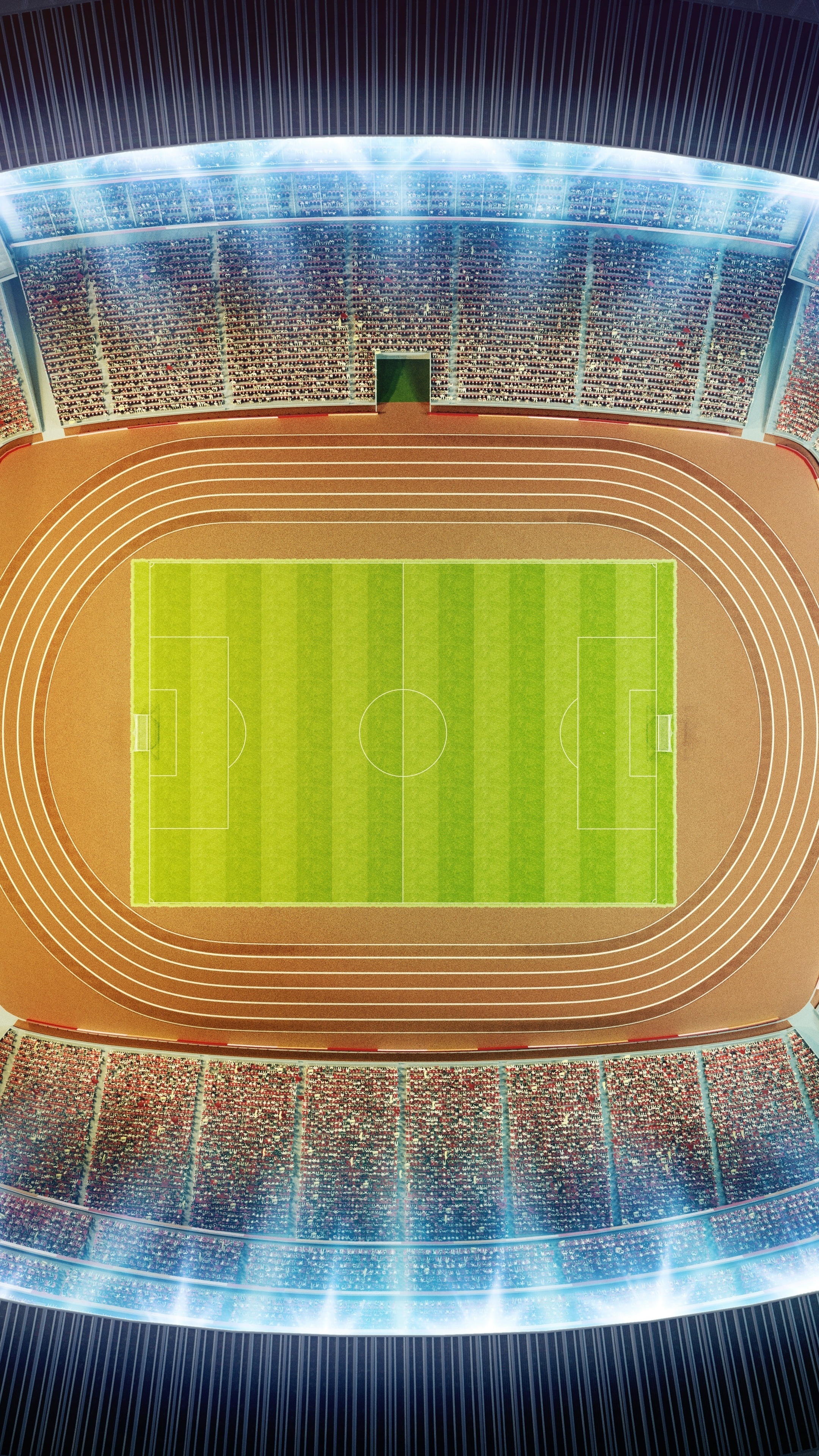 Soccer stadium, Top view, 8K resolution, Wallpapers and pictures, 2160x3840 4K Phone