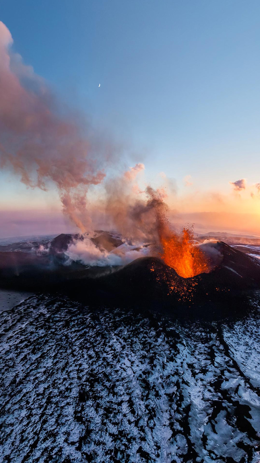 Mount Etna, Volcano wallpapers, Stunning visuals, Natural phenomena, 1080x1920 Full HD Phone