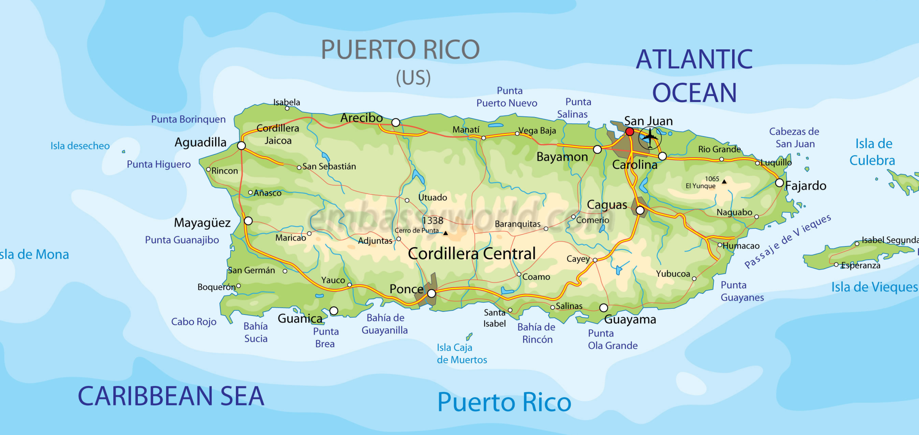 Puerto Rico, Most viewed, Wallpapers, 4K, 3000x1420 Dual Screen Desktop