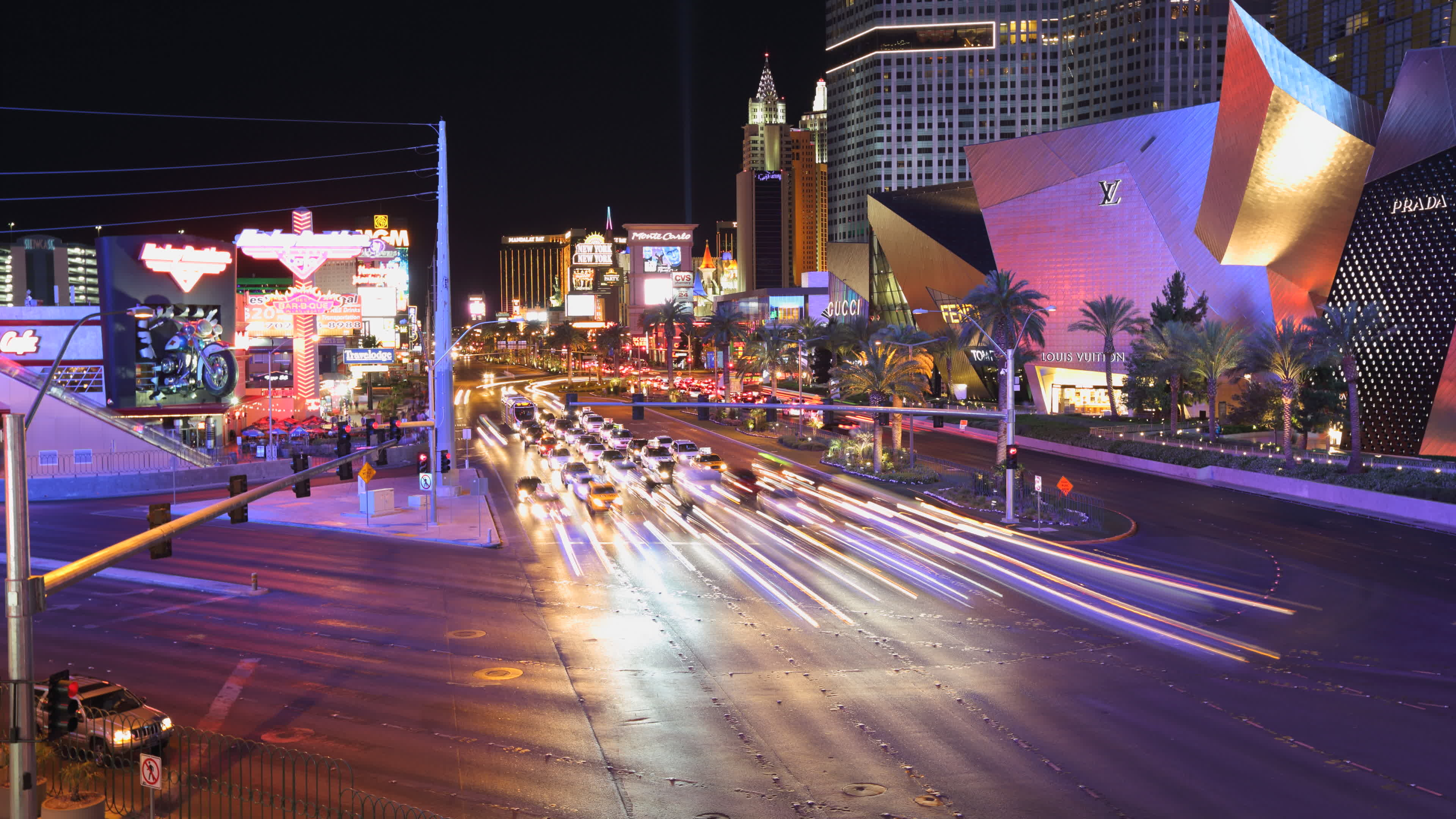 Las Vegas Strip, Nevada timelapse, Stock video shot, 3840x2160 4K Desktop