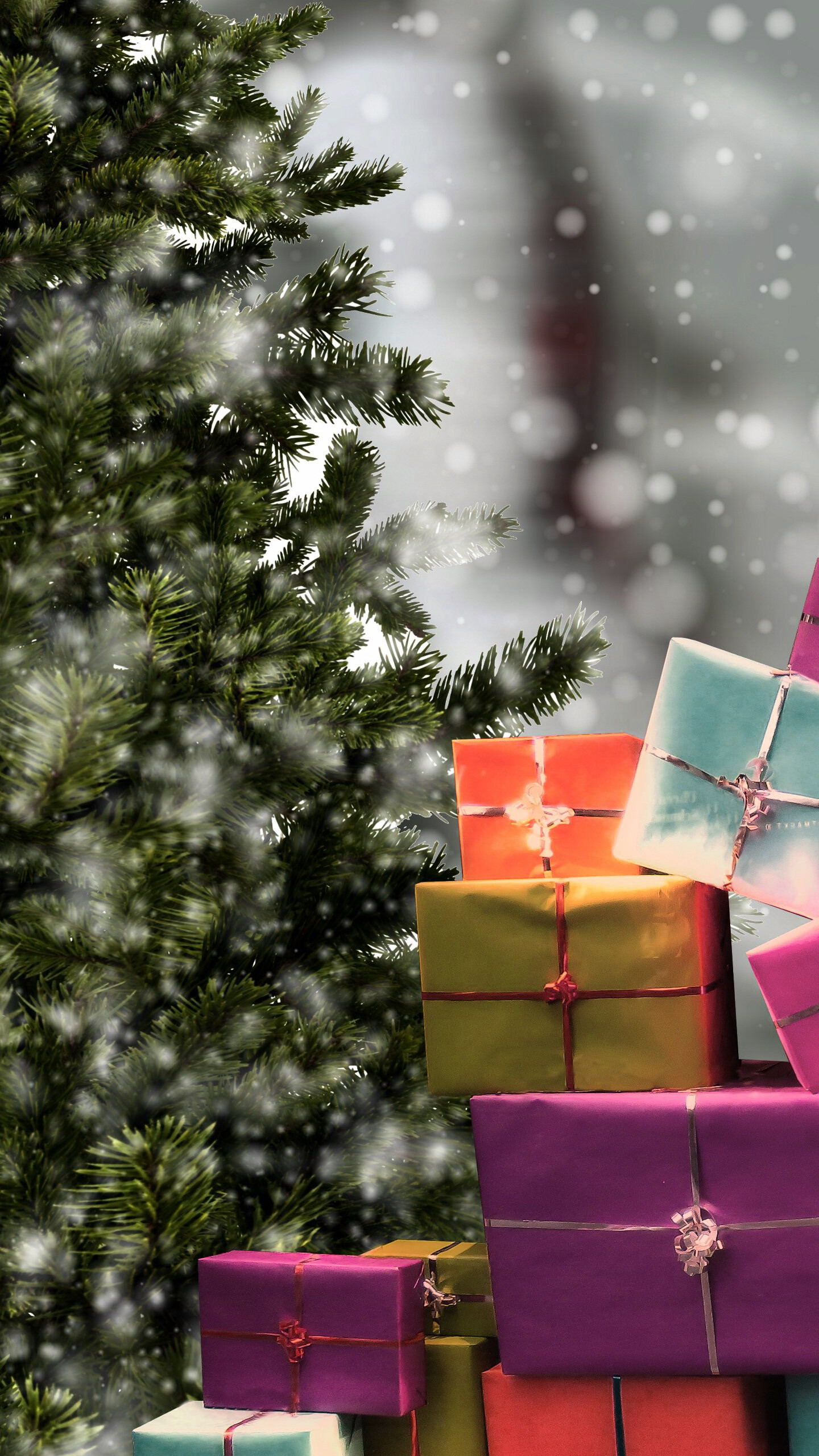 Christmas Gifts: Something presented at Christmas, Ornament, Feast. 1440x2560 HD Background.