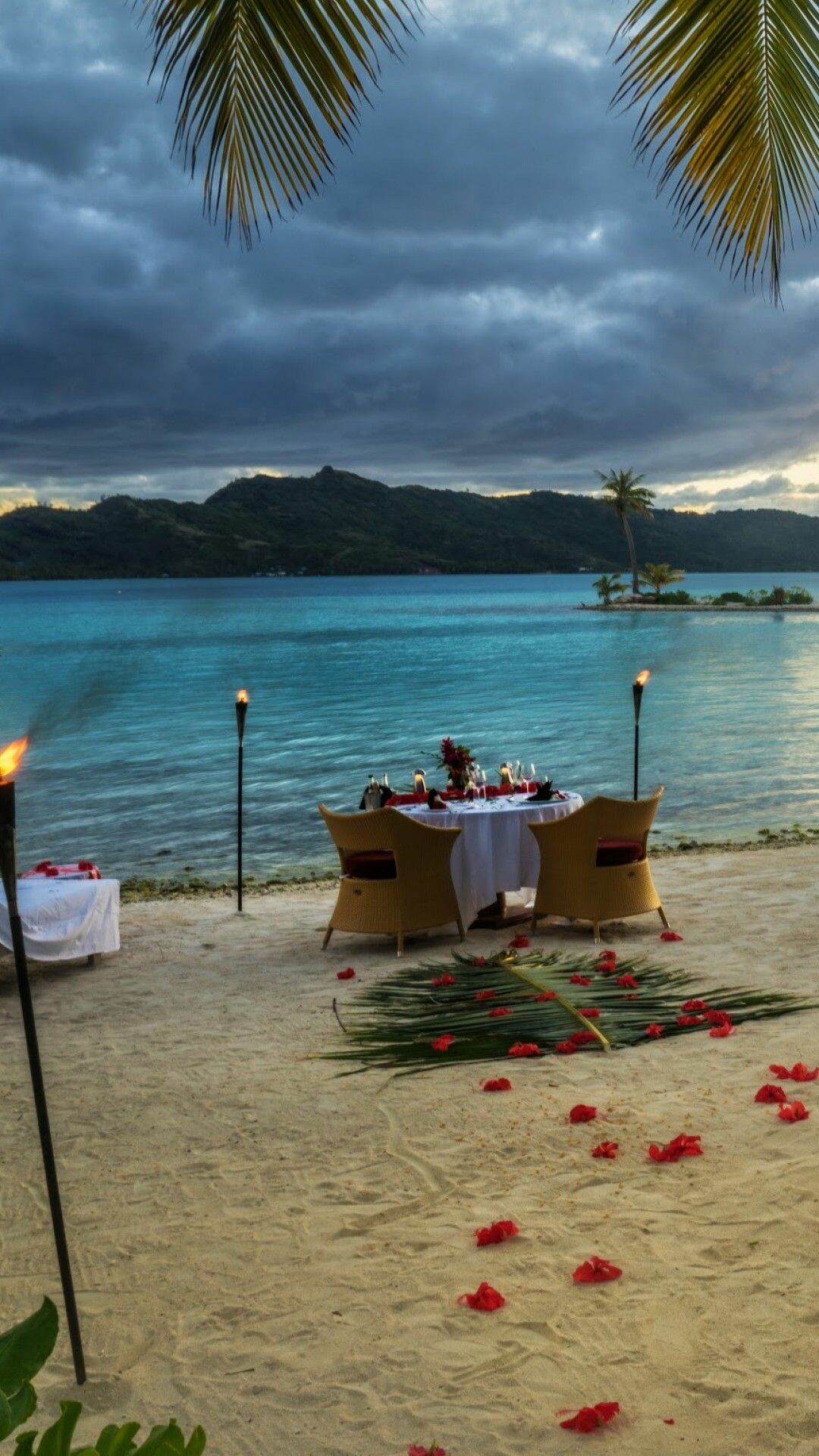 Tahiti: Bora Bora, Tropical island paradise, French Polynesia. 1080x1920 Full HD Background.