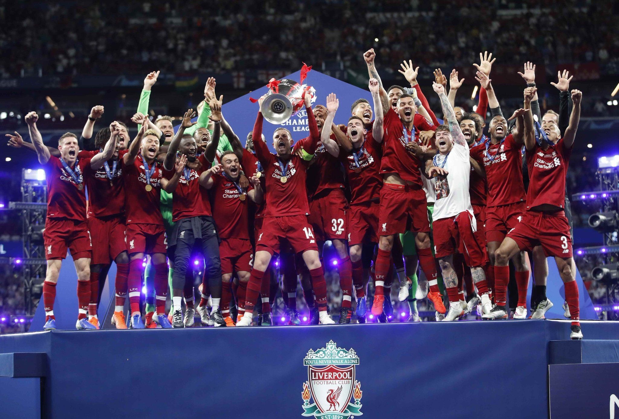 Liverpool Football Club: British club, won fourteen European and Worldwide trophies, Champions League. 2050x1390 HD Background.