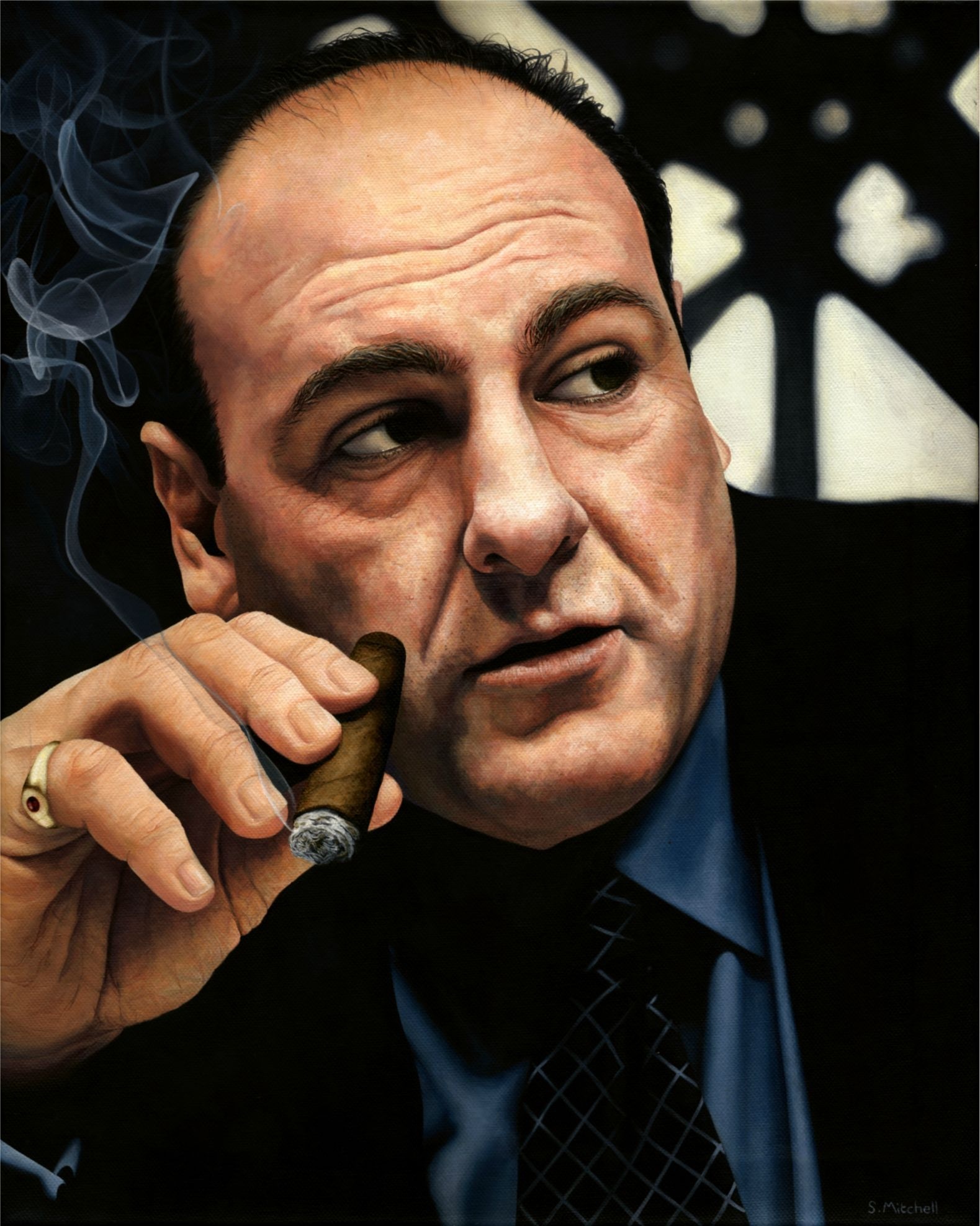 James Gandolfini, Tony Soprano, The Sopranos, Art, 1580x1980 HD Phone