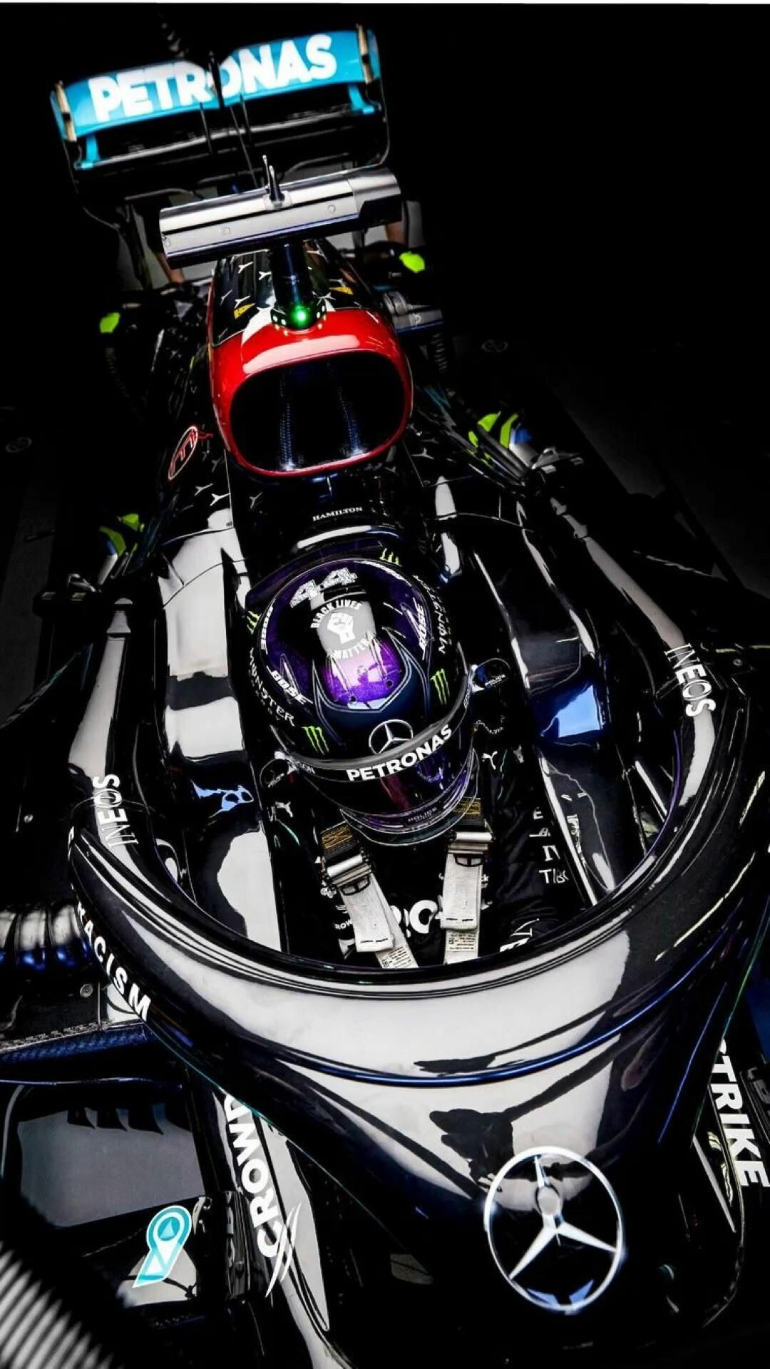 Lewis Hamilton: Driver, Mercedes-AMG Petronas F1 Team, Racing car. 1080x1920 Full HD Background.