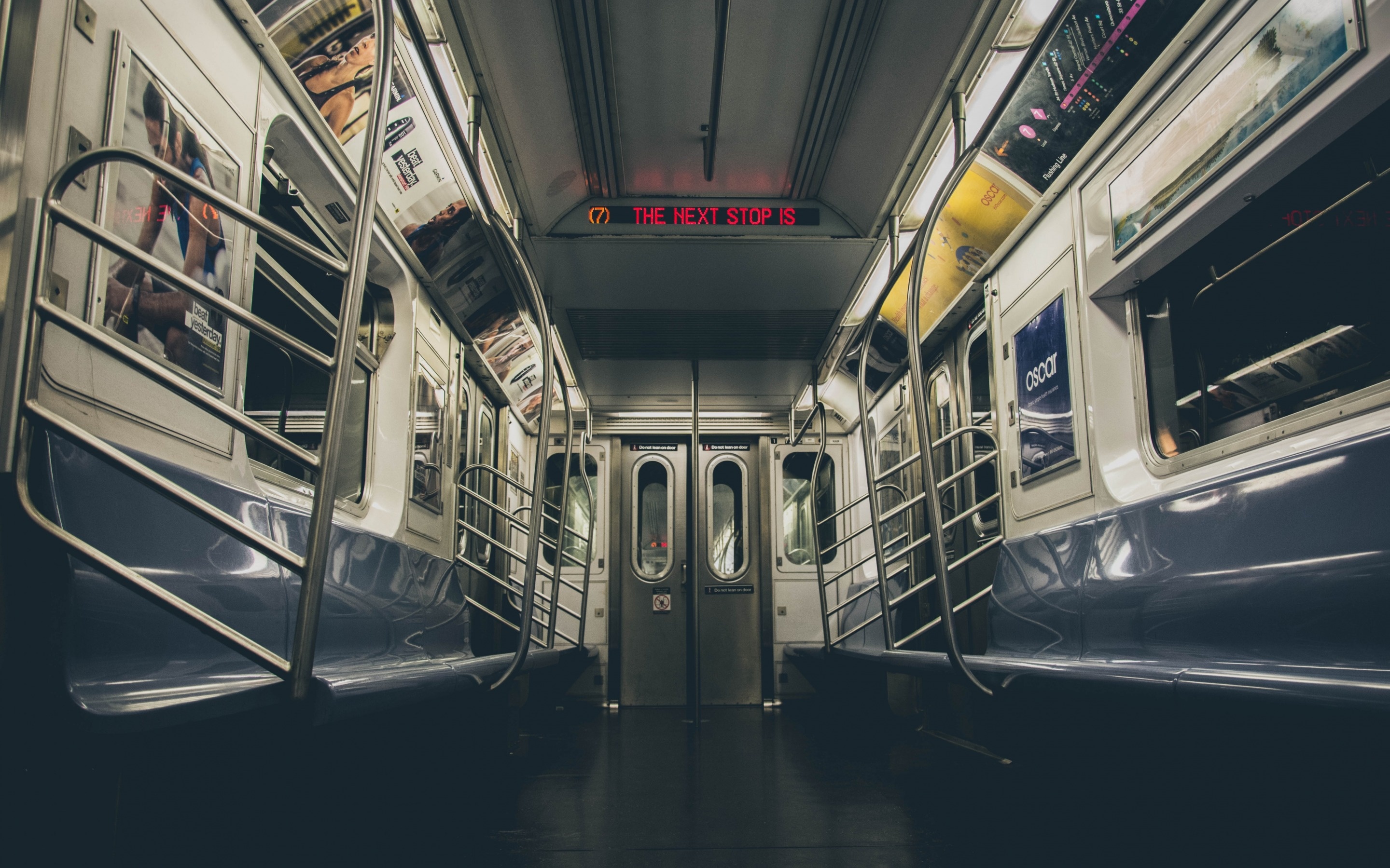 Public Transport, subway transportation, American subway, public benches, 2880x1800 HD Desktop