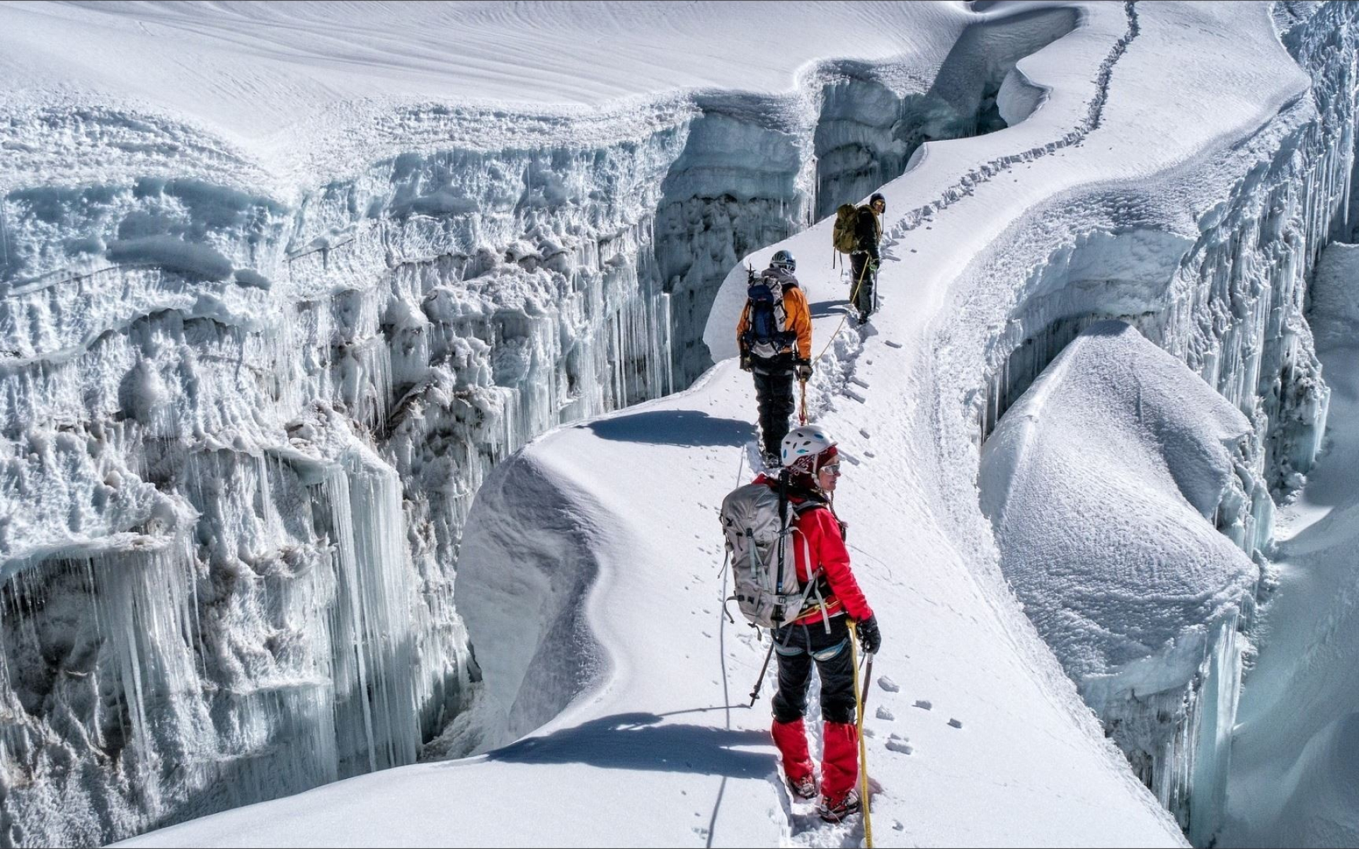 Climbing, Dangerous rock climbers, HD wallpapers, Adventurous sport, 1920x1200 HD Desktop
