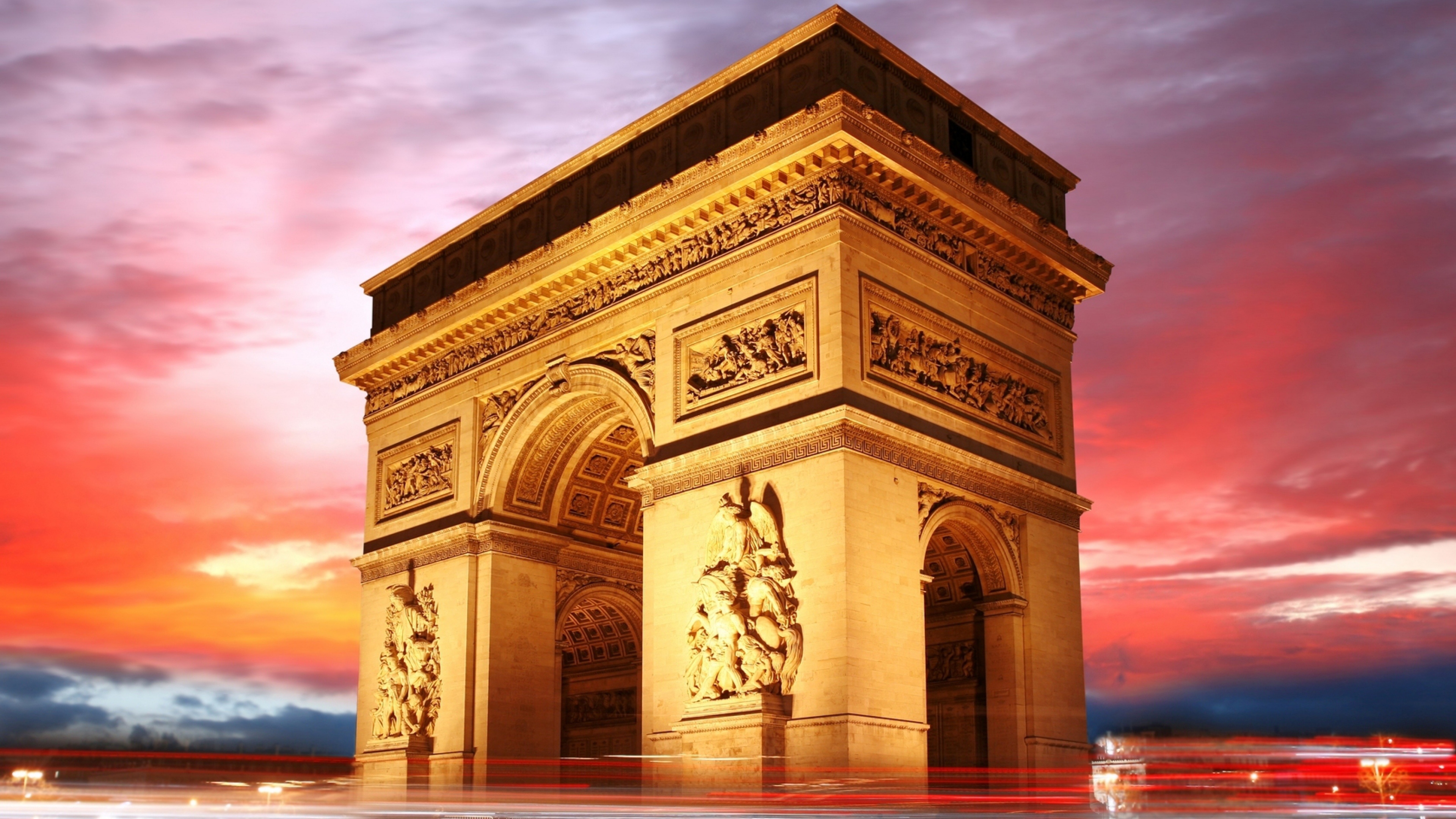 Arc de Triomphe, Winter in France, Nature wallpaper, Breathtaking scenery, 3840x2160 4K Desktop