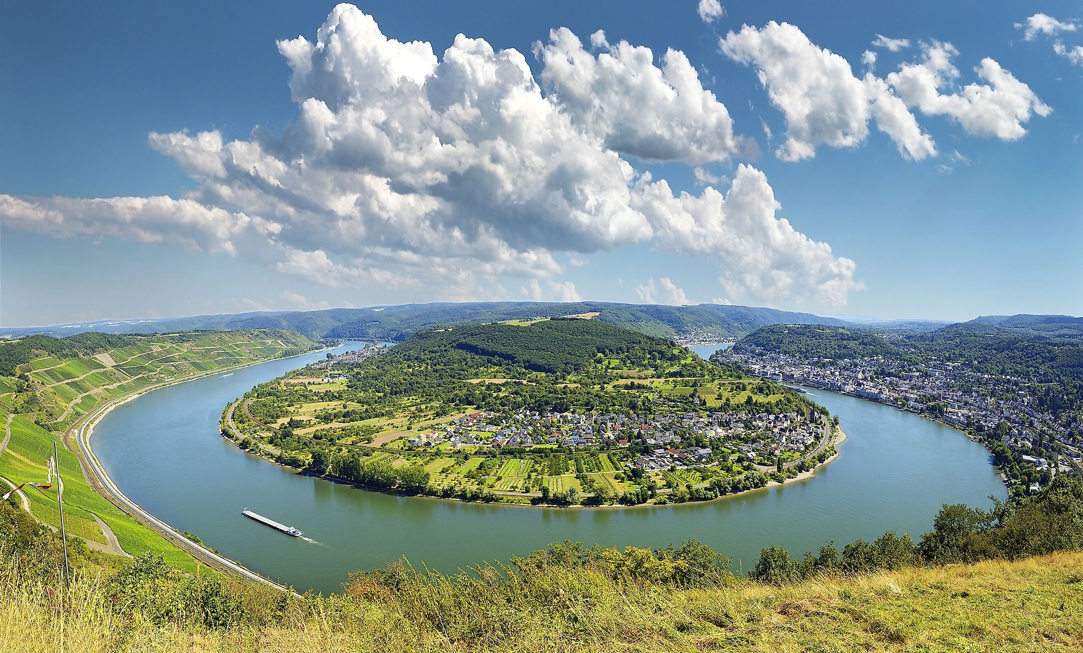 The Rhine River, Worldatlas, European waterway, Famous river, 2200x1330 HD Desktop