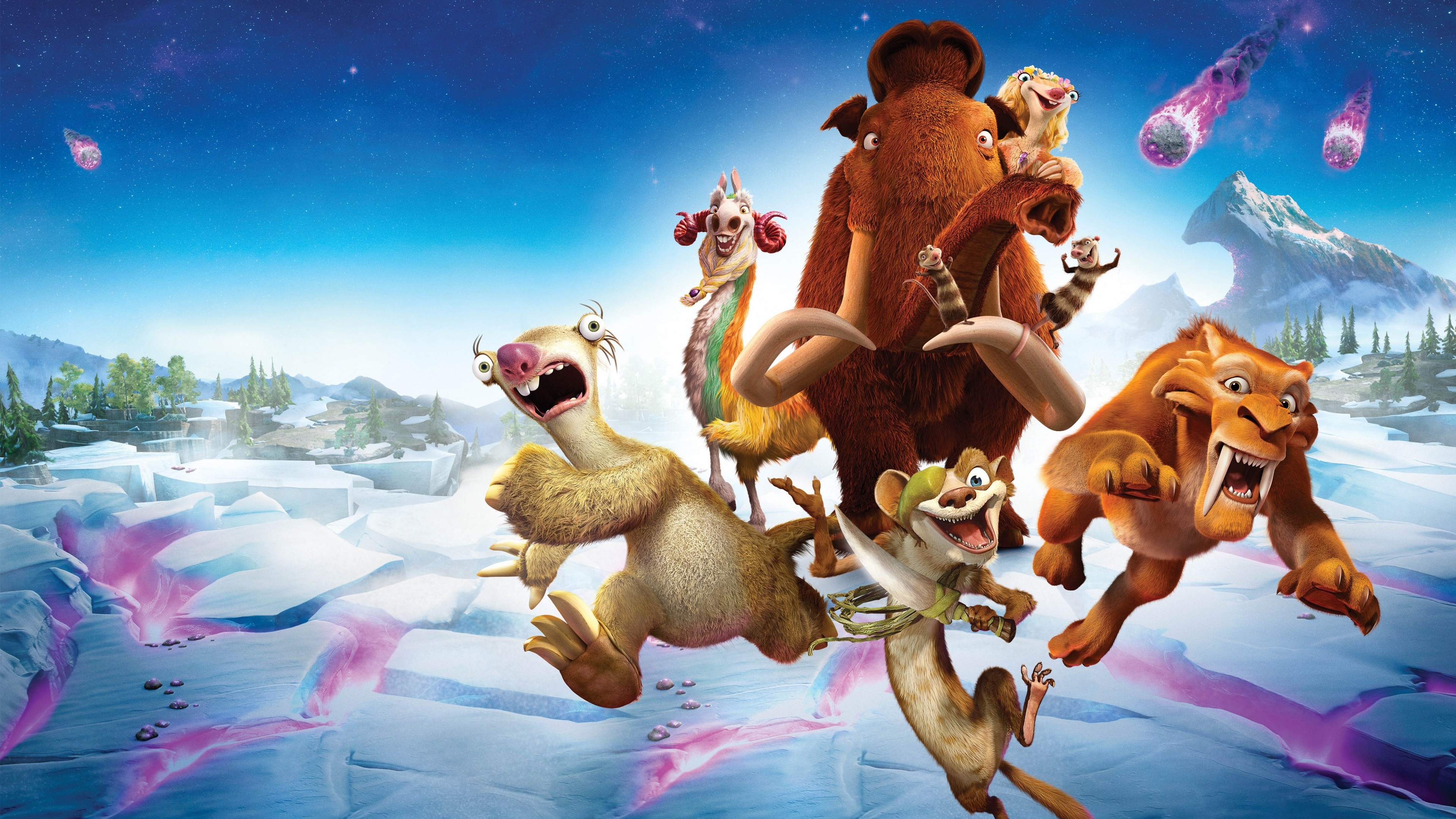 Ice Age 5 collision course, Sid and the mammoths, Best animations of 2016, Epic space movies, 3840x2160 4K Desktop
