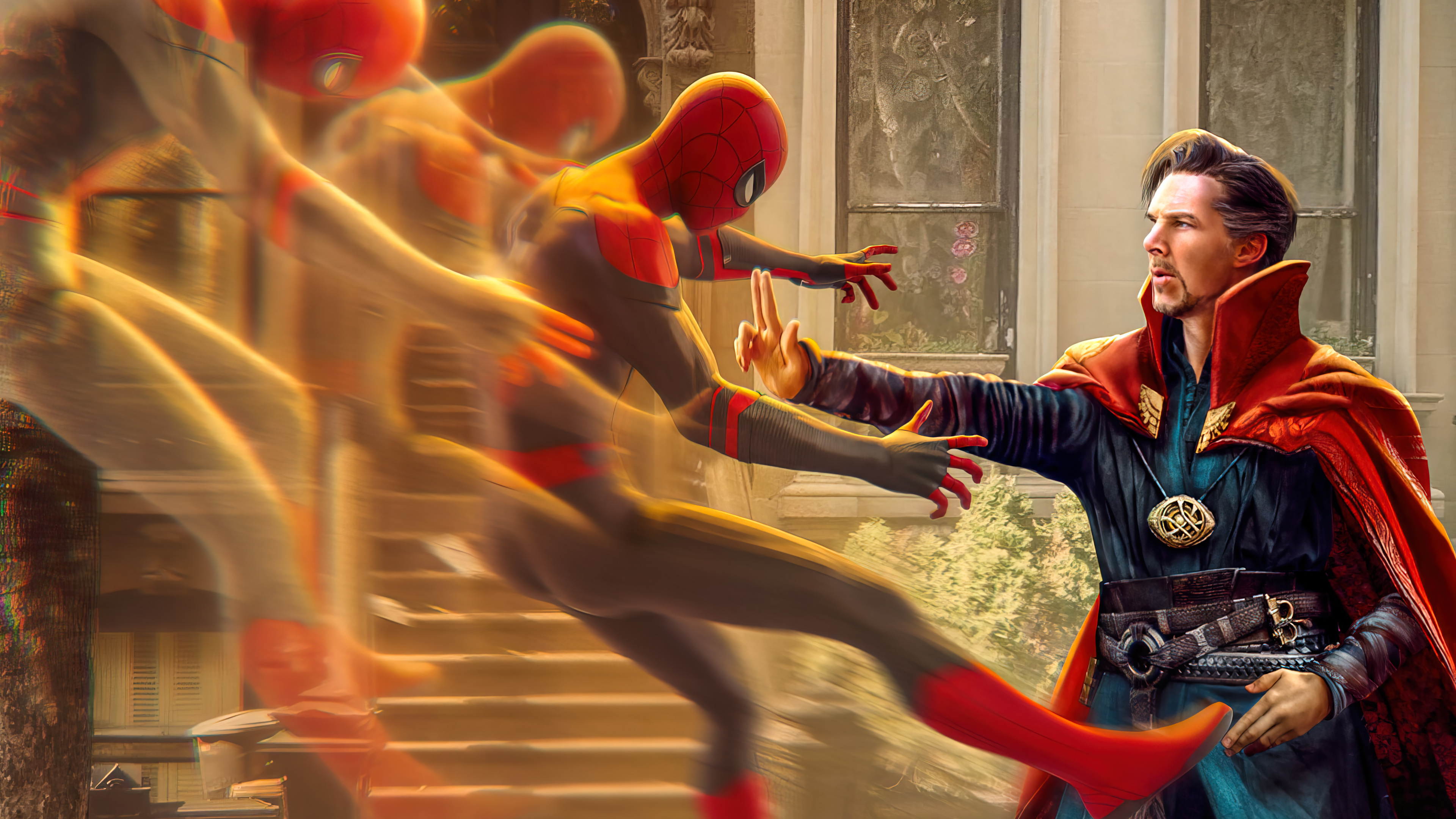 Spider-Man No Way Home, Doctor Strange, 4K desktop wallpaper, Superhero team-up, 3840x2160 4K Desktop