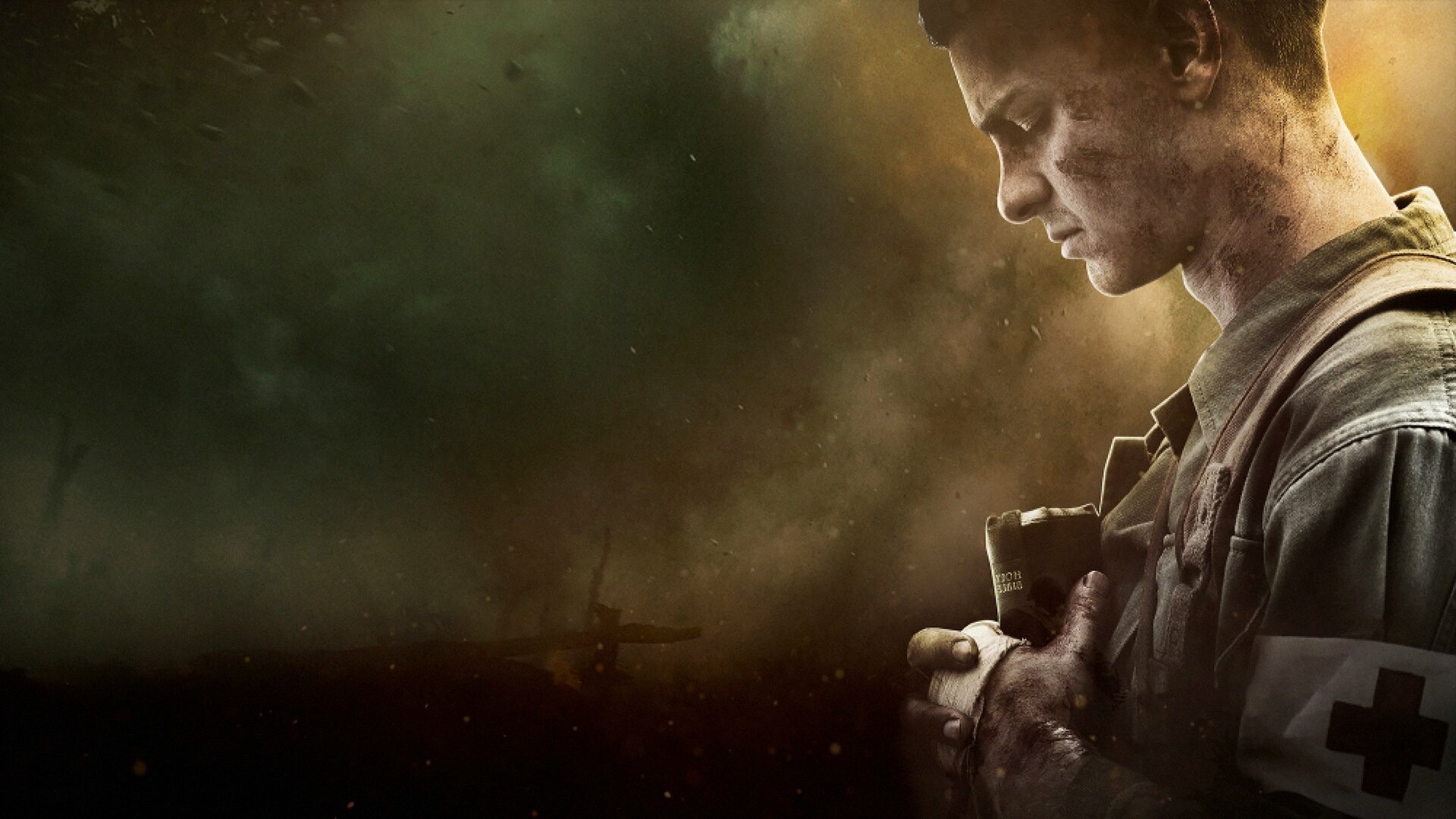 Hacksaw Ridge: Desmond Doss, a United States Army corporal who served as a combat medic. 1920x1080 Full HD Background.