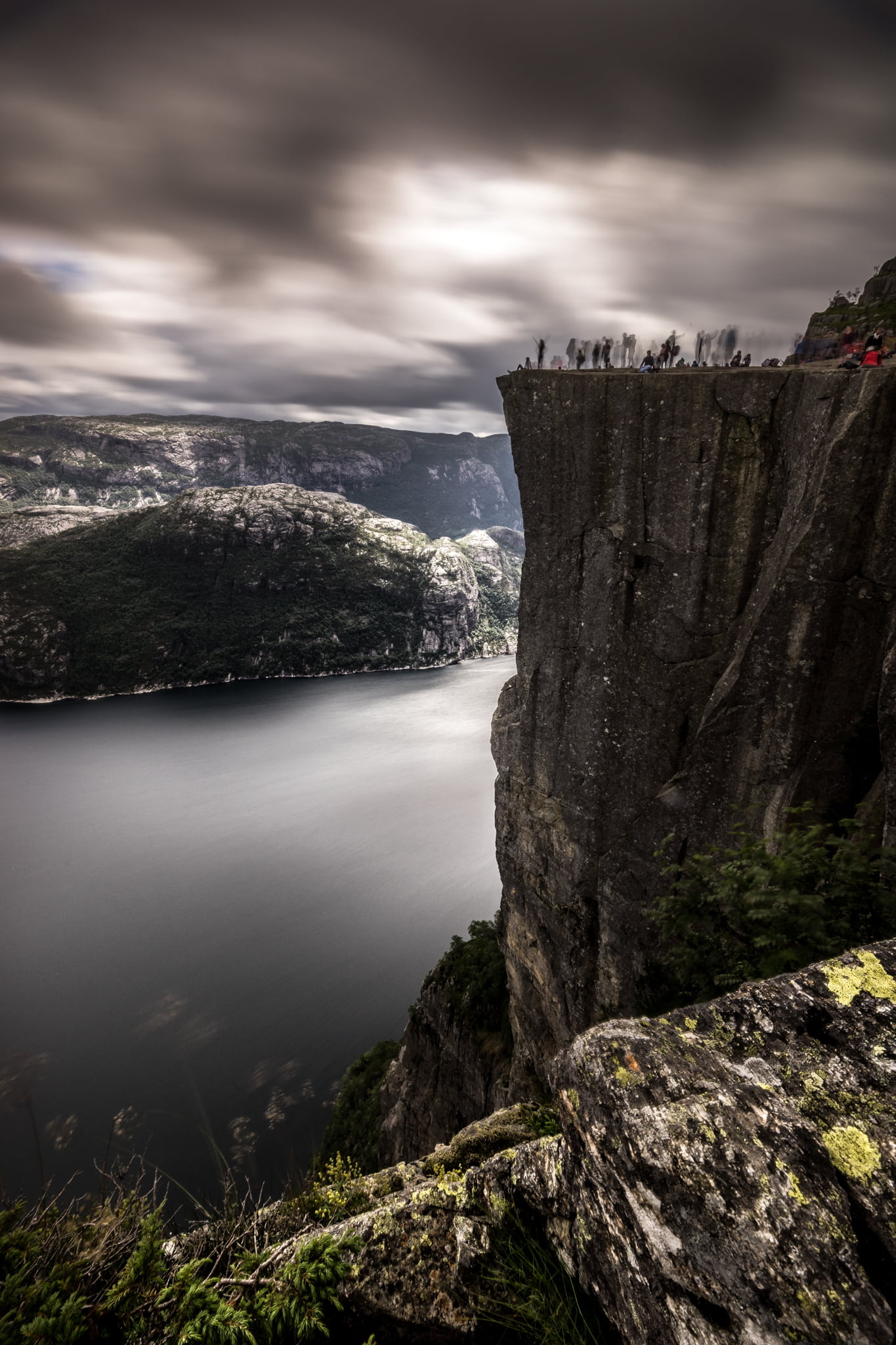 Pulpit Rock, Breathtaking viewpoint, Norwegian fjords, Hiking adventure, 1370x2050 HD Phone