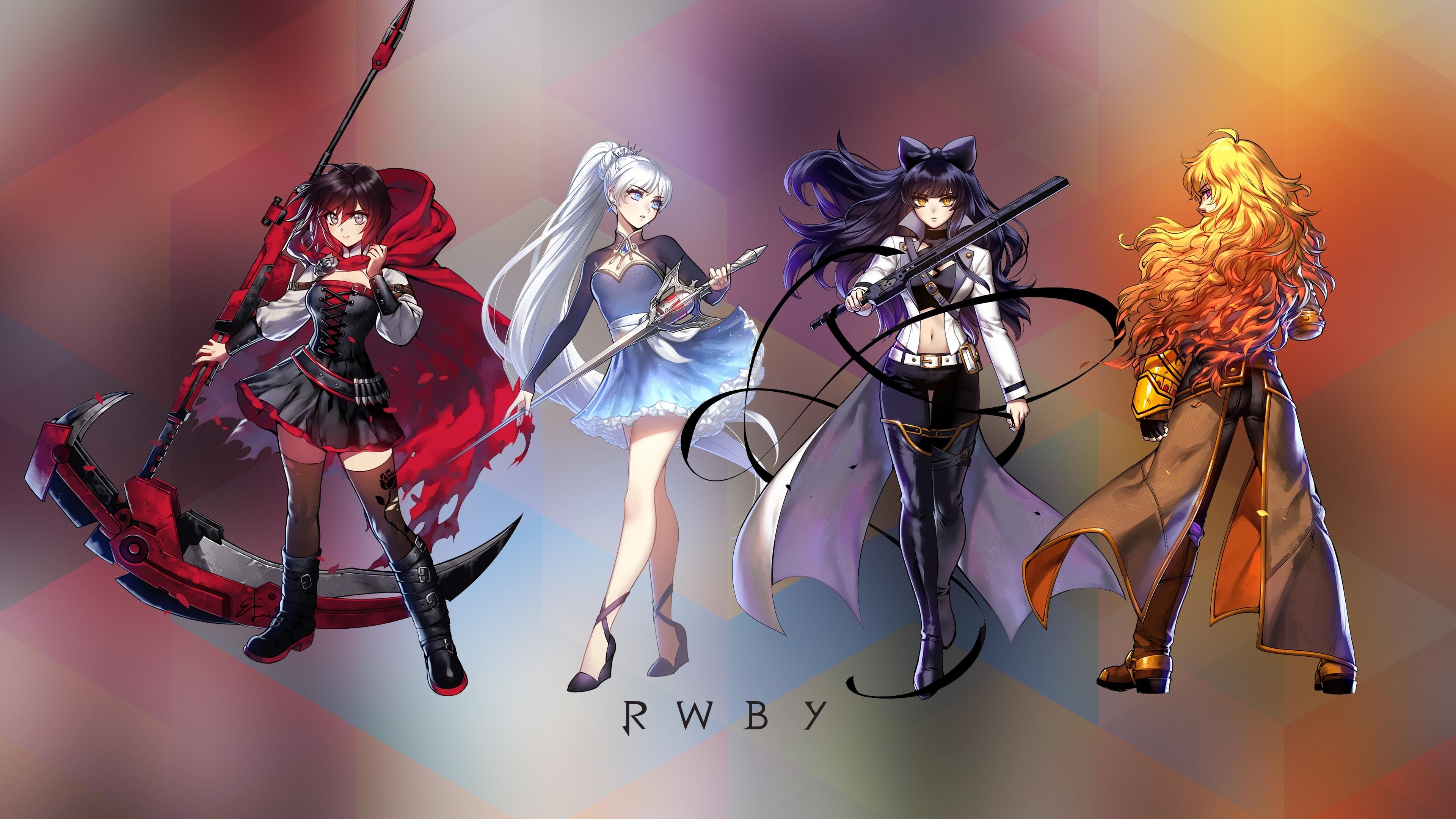 RWBY visuals, Animated highlights, Characters in action, RWBY series, Dynamic displays, 3840x2160 4K Desktop