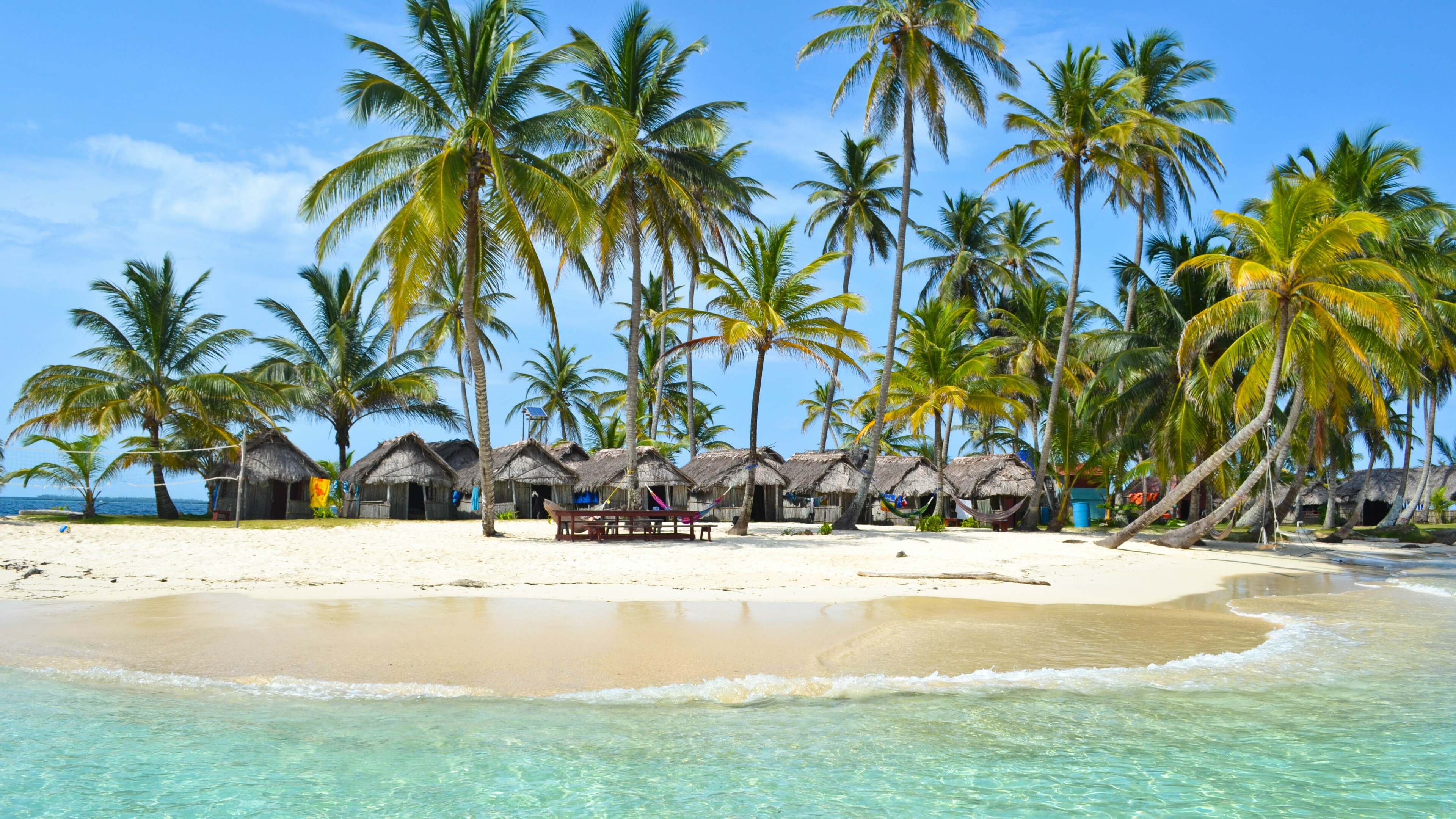 Island: Maldives, Beach, Resort, Tropics, Ocean, Shore. 3840x2160 4K Background.