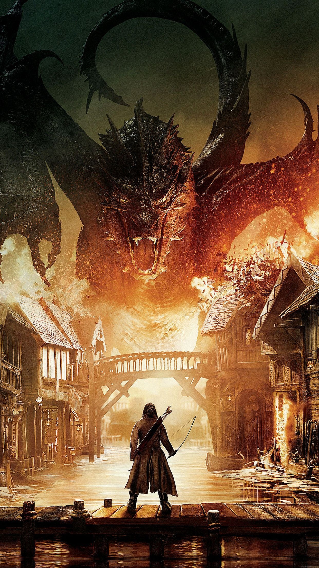 The Hobbit (Movie): Smaug, A dragon and the main antagonist in J. R. R. Tolkien's 1937 novel. 1250x2210 HD Wallpaper.