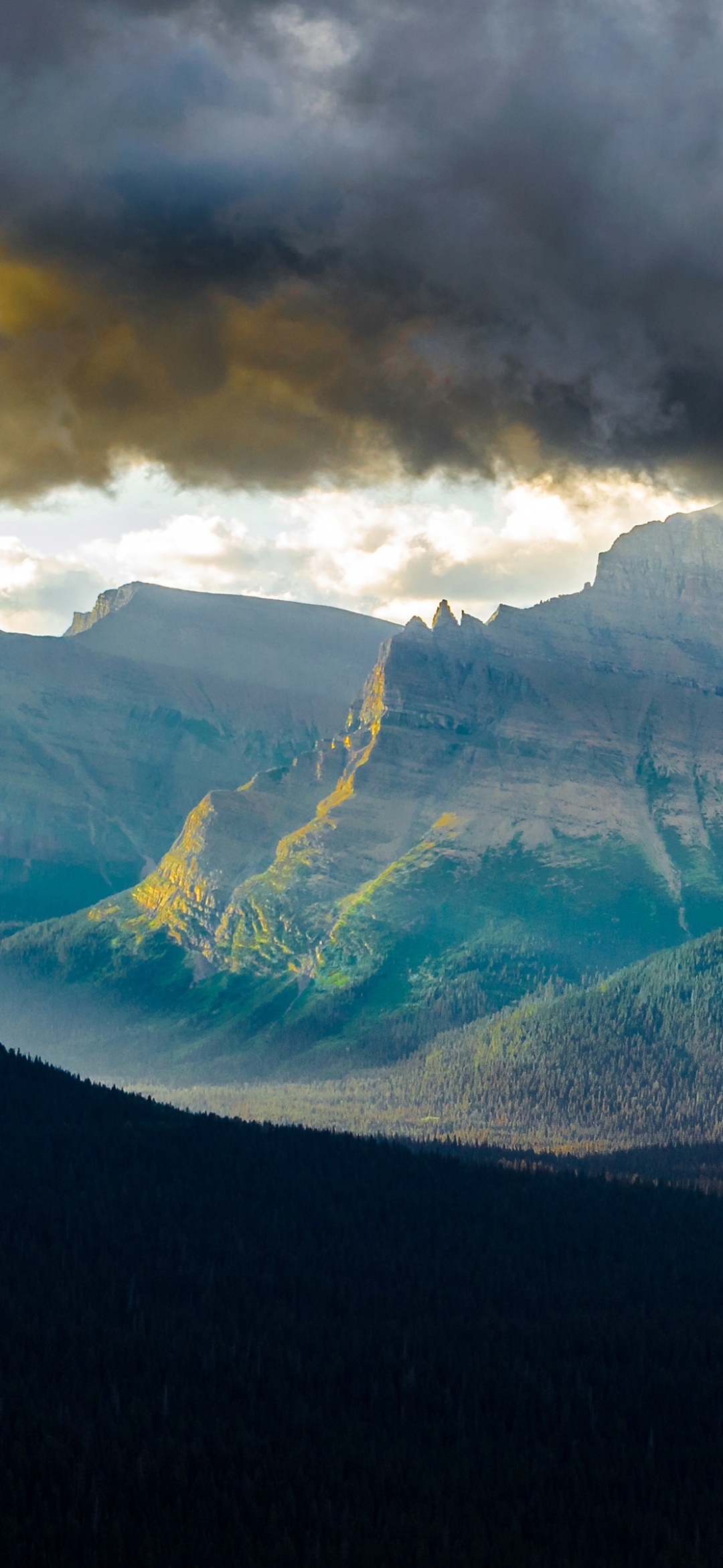 Logan Pass wallpaper, Glacier National Park Montana, Early morning nature, 4K, 1080x2340 HD Phone