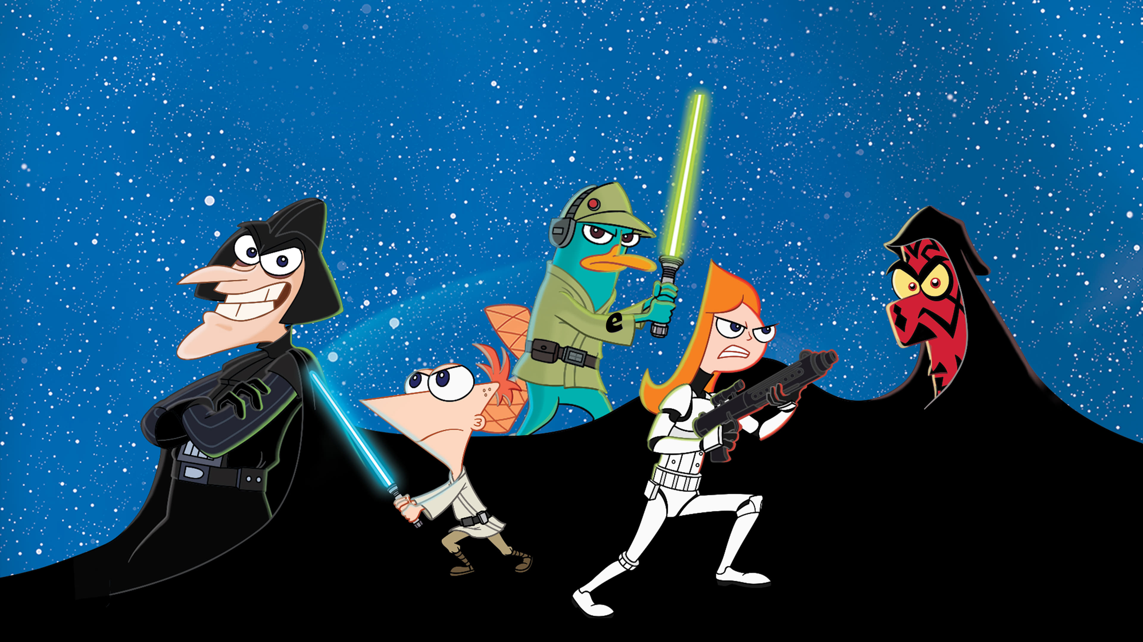 Phineas and Ferb, Star Wars, Backdrops, Movie, 3840x2160 4K Desktop