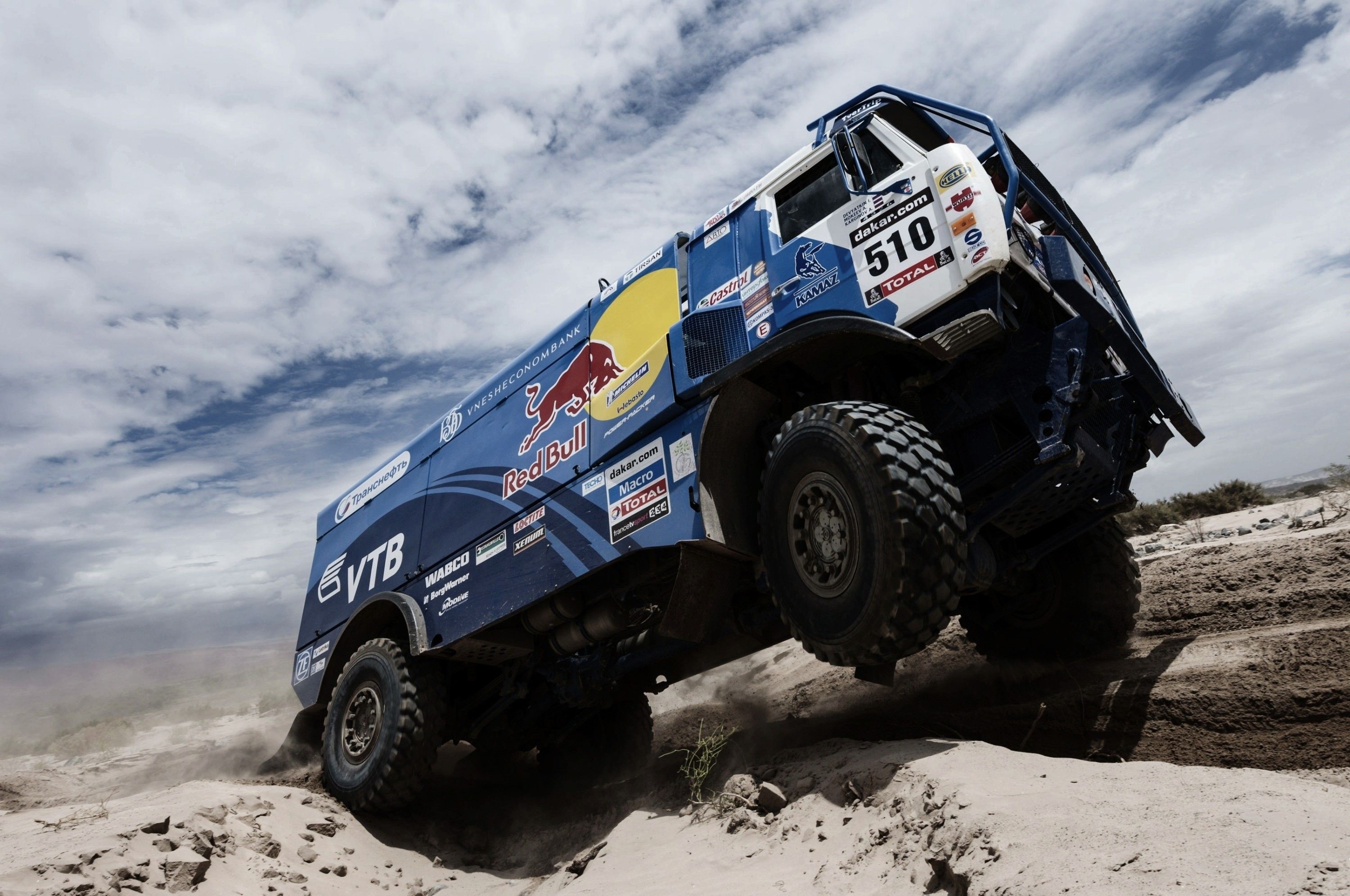 Dakar Rally: Russian trucks, Kamaz, 17th in 2020, Red Bull, Silk Way Rally. 3000x2000 HD Background.