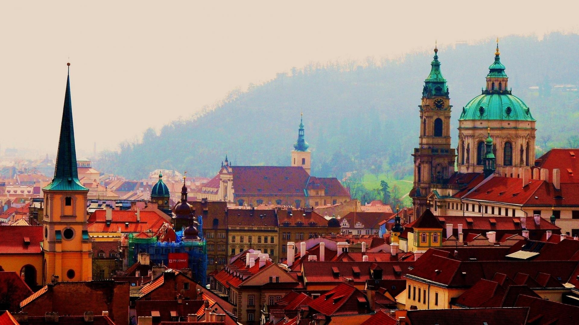 Czechia (Czech Republic): Prague, Romanesque buildings, Rotundas, Basilica. 1920x1080 Full HD Wallpaper.