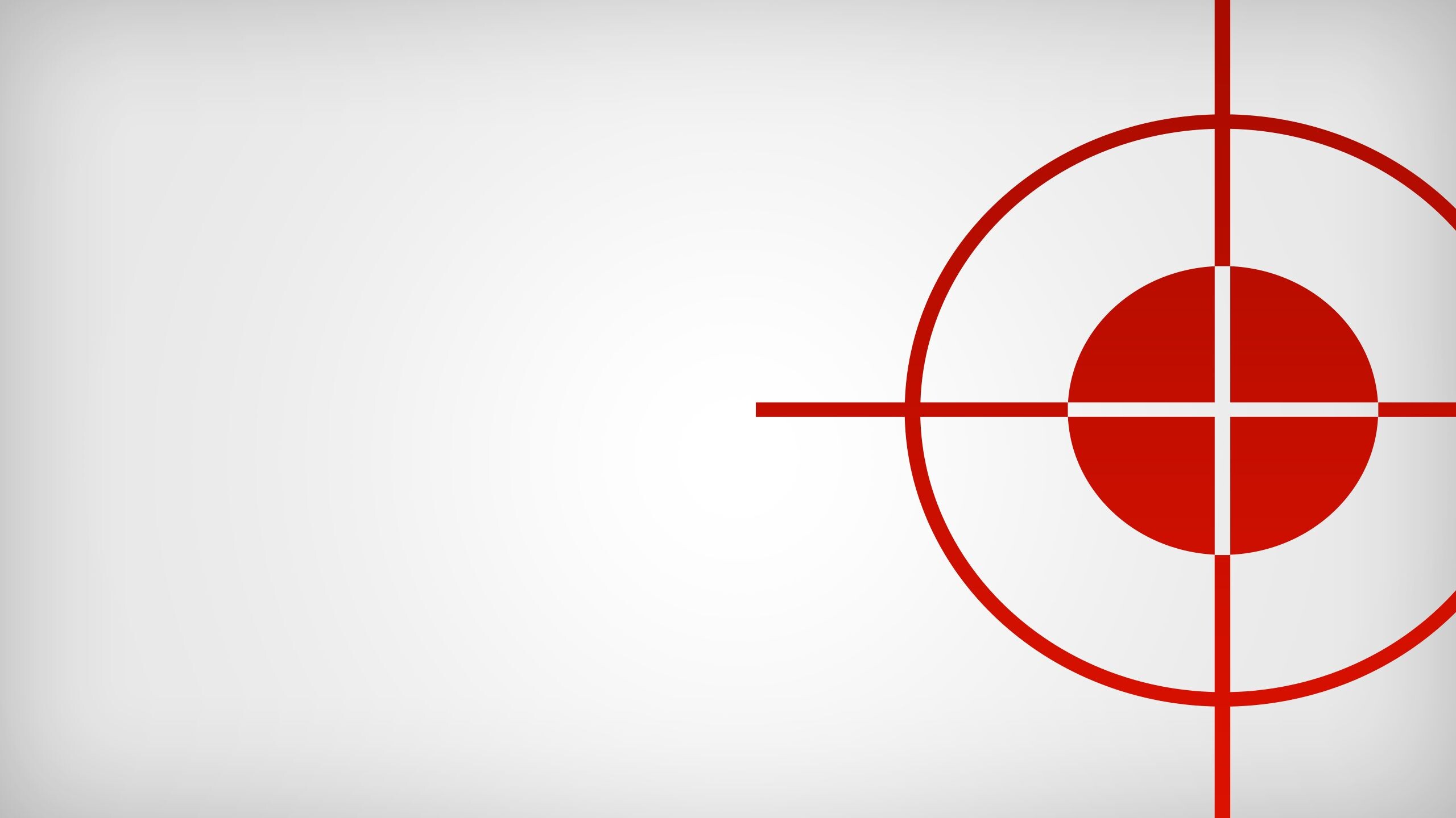 Goal (Aim): Red and white sniper target scope, Minimalistic, Sight cross hairs. 2560x1440 HD Wallpaper.