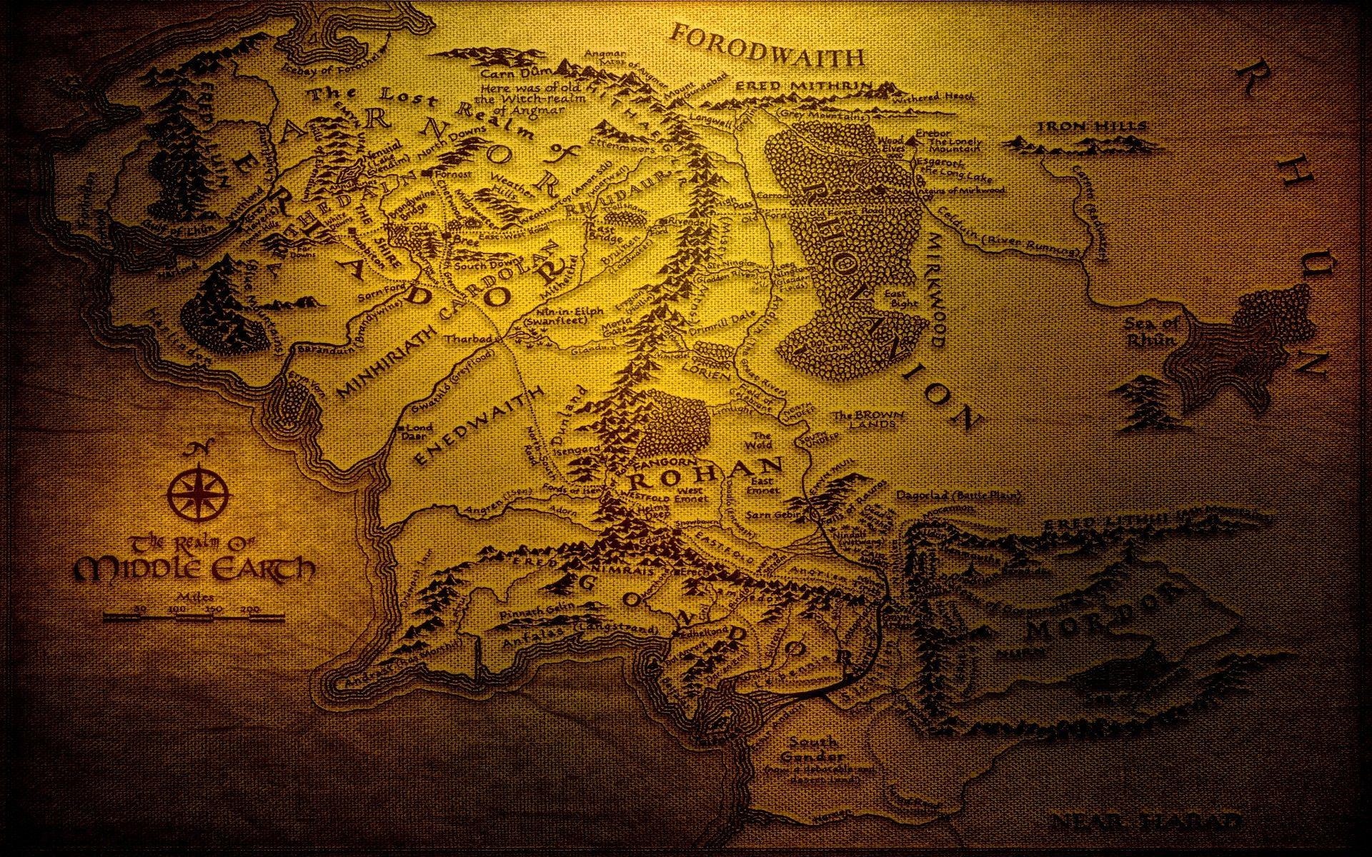 Lord of the Rings Map, Wallpaper, Background, 1920x1200 HD Desktop