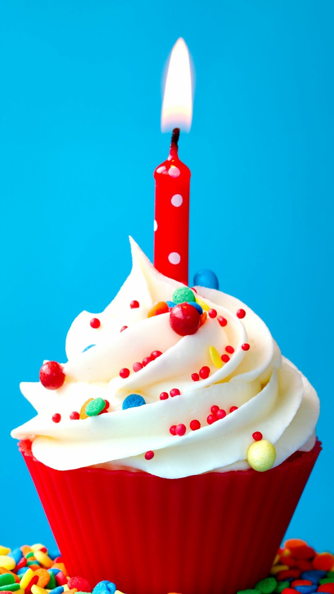 Birthday Party: Aesthetic, Cupcake, Cream, Sprinkles. 1160x2050 HD Background.
