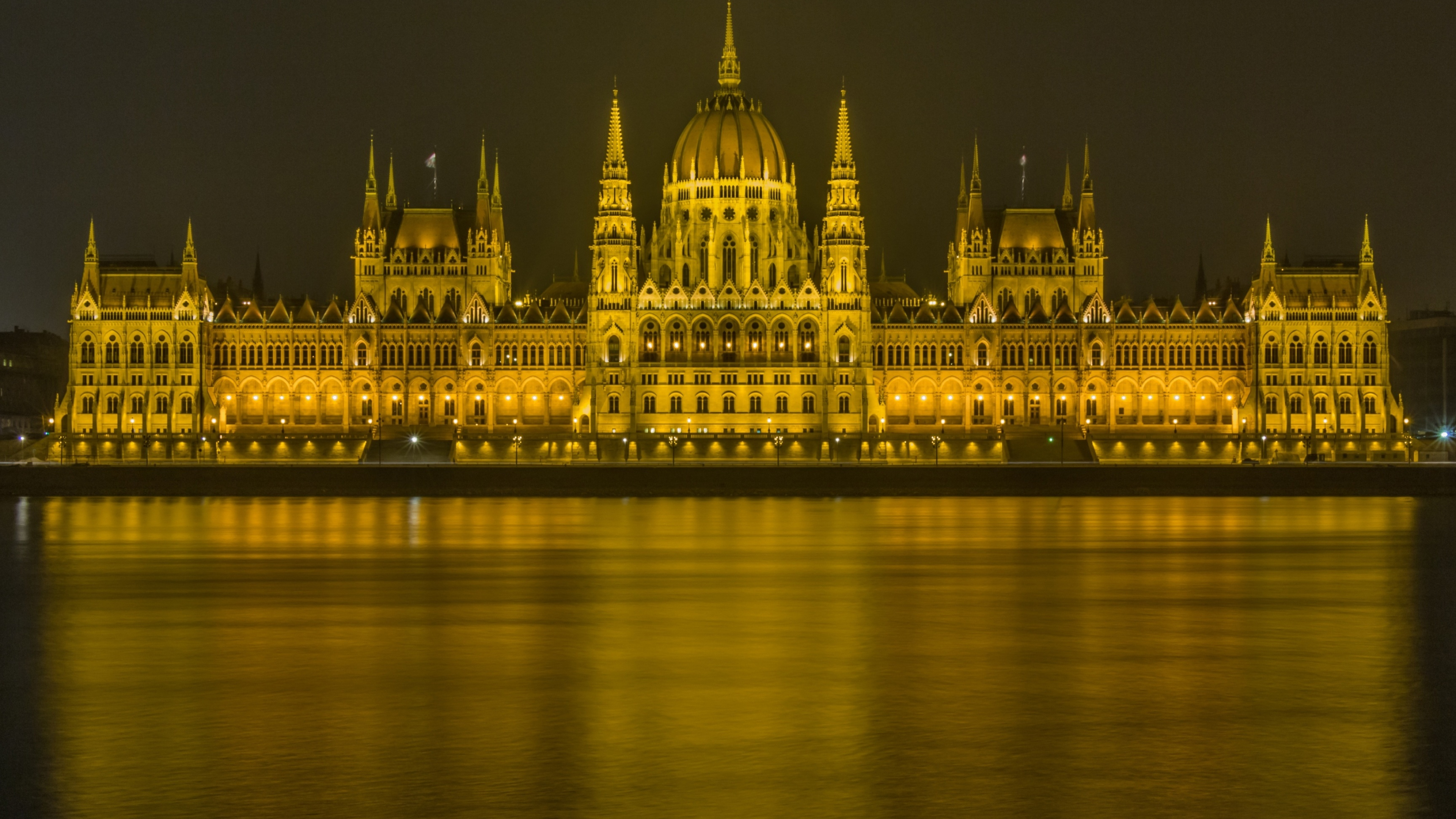 Budapest: Parliament, A notable landmark of Hungary, and a popular tourist destination. 3840x2160 4K Wallpaper.