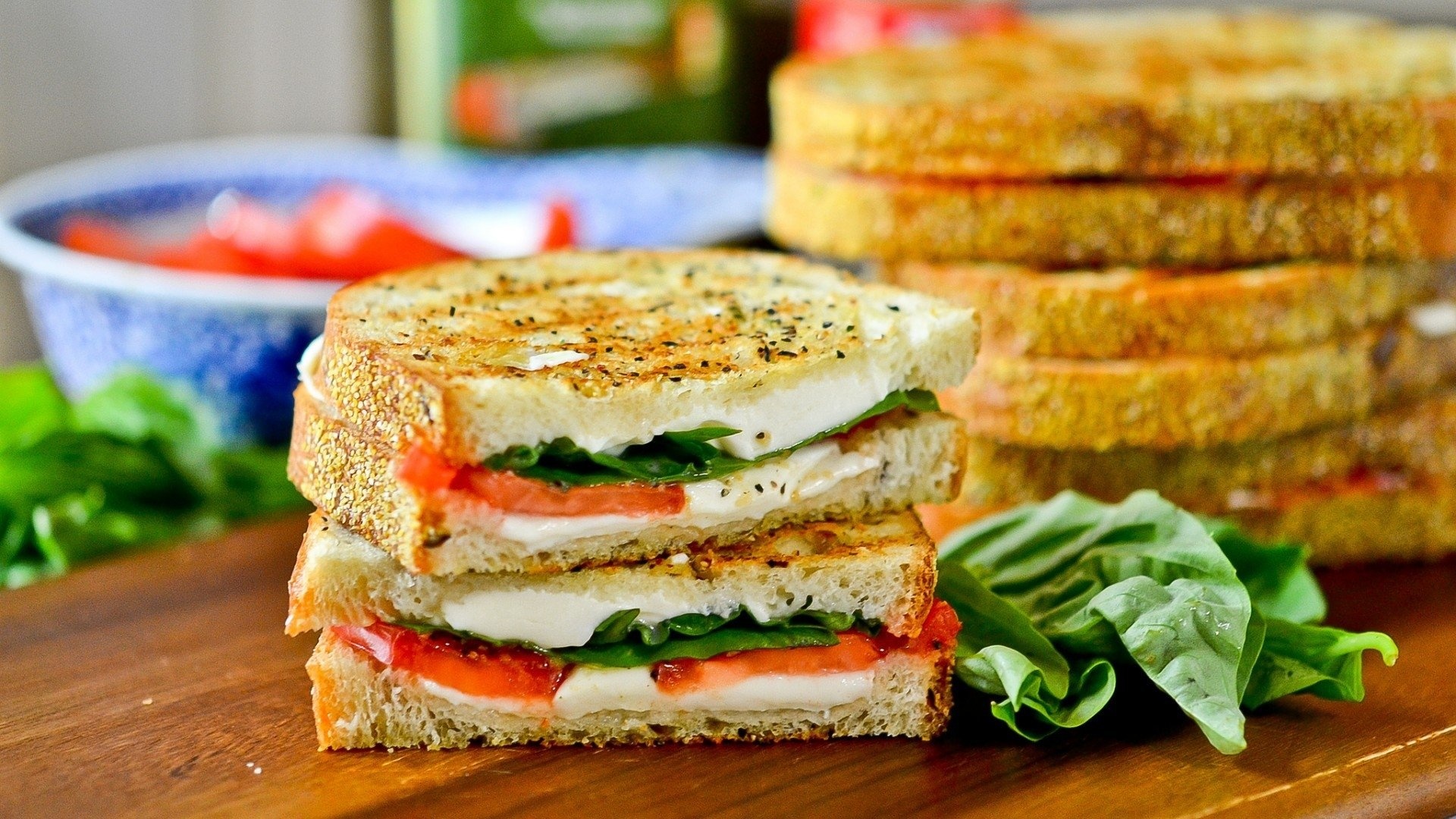 Sandwich: Includes at least two slices of bread stuffed with a choice filling. 1920x1080 Full HD Wallpaper.